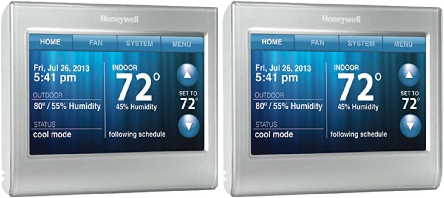 Honeywell RTH9580WF Smart Wi-Fi 7 Day Programmable Color Touch Thermostat, Works with Amazon Alexa (Pack of 2)