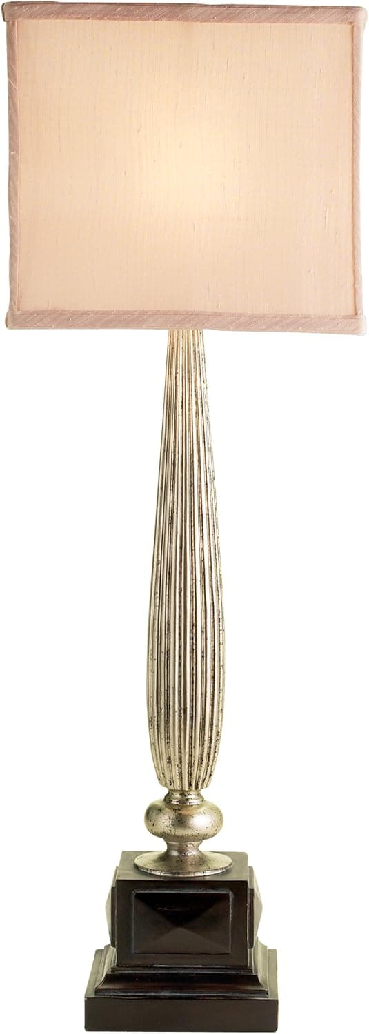 Eurofase 13654-016 Balustrade 1-Light Table Lamp, Large, Pewter/Dark Bronze/Ivory
