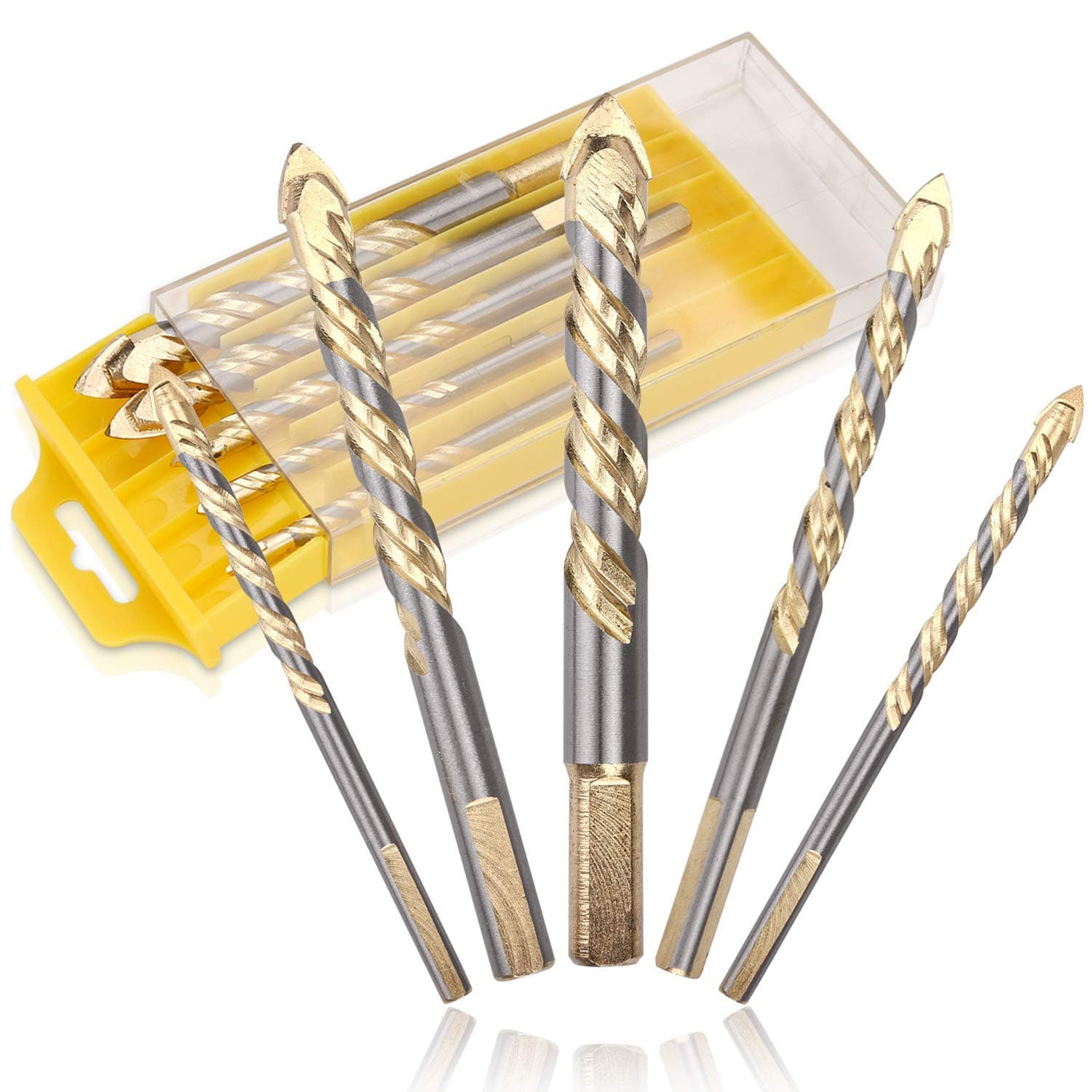 GORCHEN Center Drill Bit Self Auto Centering Hinge Drill Bit Set for Woodworking Door Window Cabinet Total 10 PCS