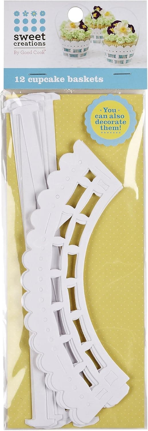 Sweet Creations 12 Count Easter Baking Cupcake Basket Wrap, White, White