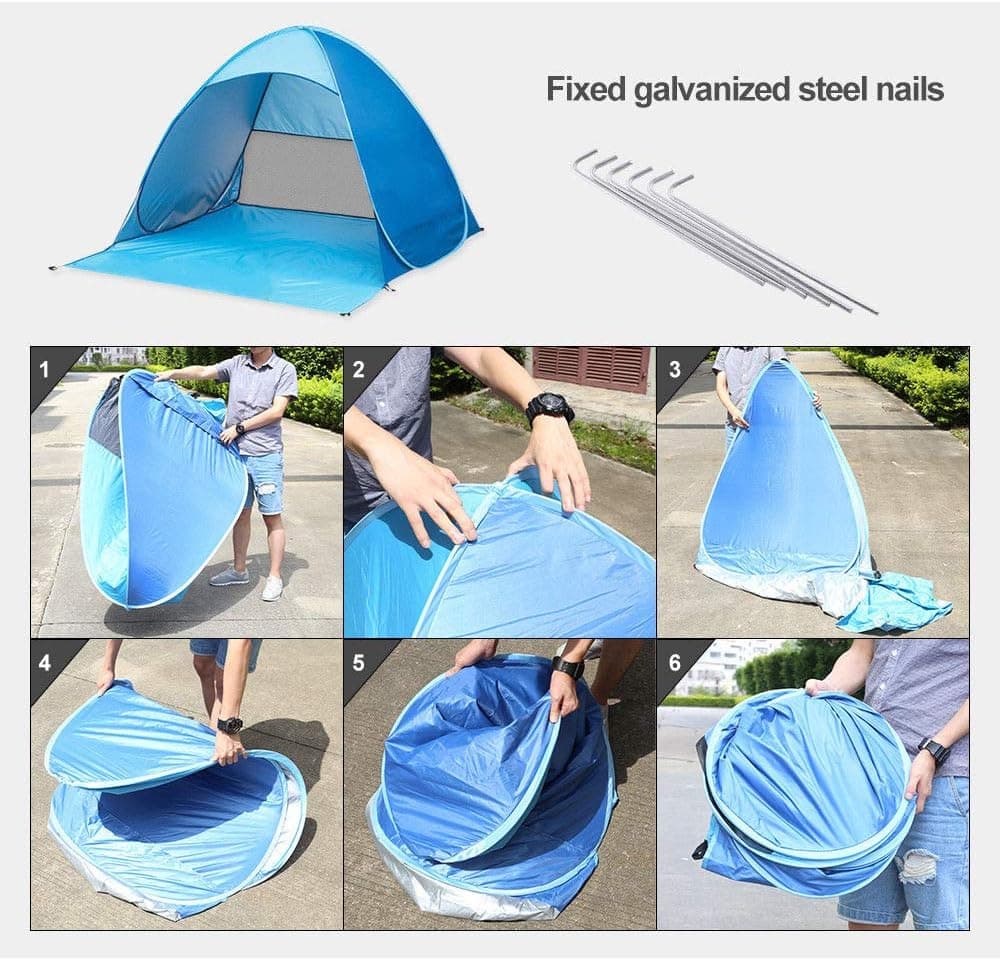 Automatic Beach Tent Pop up Instant Portable Cabana Beach Tent