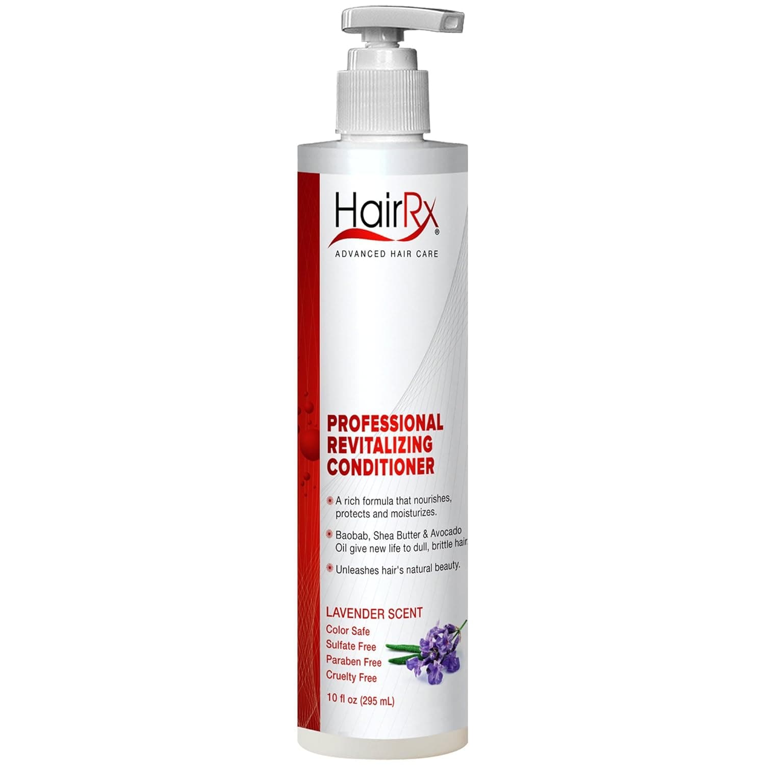 HairRx Professional Revitalizing Conditioner with Pump, Lavender Scent, 10 Ounce