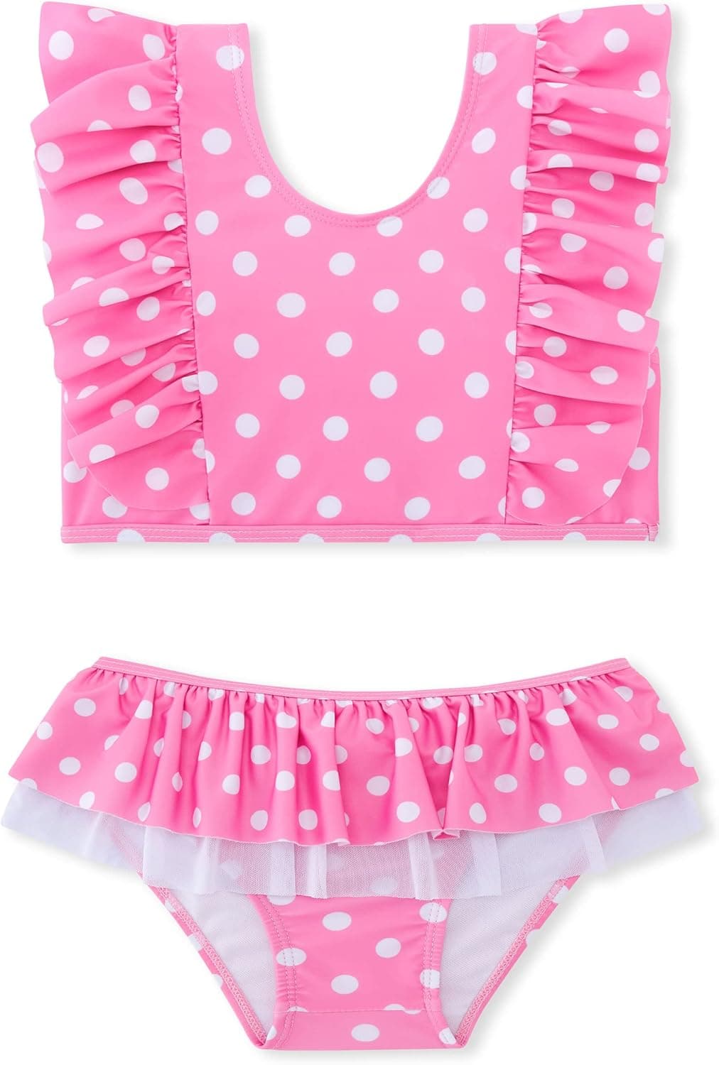 swimsobo Toddler Girls Swimsuits Two-Pieces Flutter Sleeve Tankini Printed Quick Dry Swimwear 1-8T