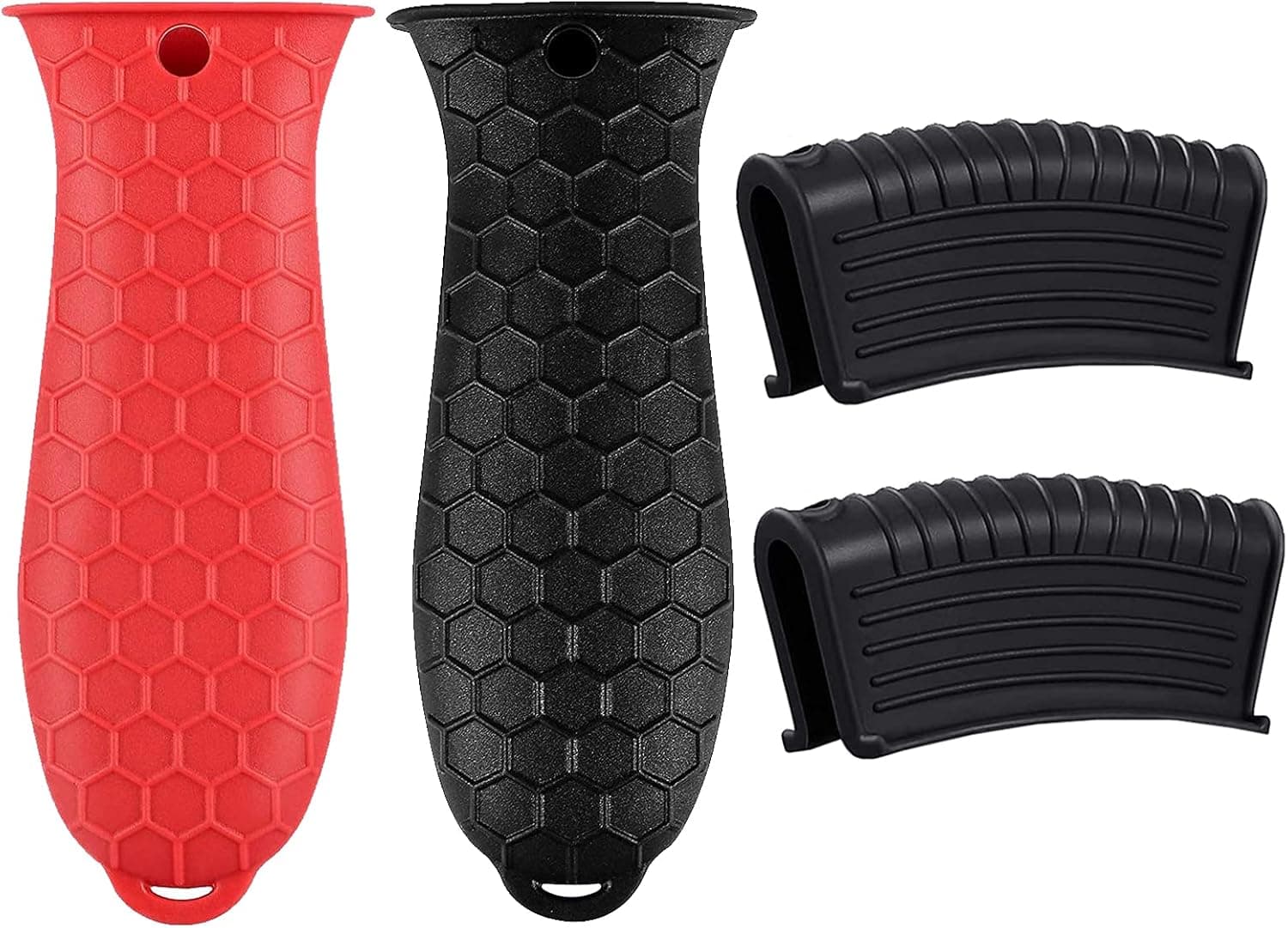 Silicone Hot Handle Holder, 4 Pieces Pan Handle Sleeve Pot Holders Cover, Non Slip Rubber Pot Holders, Handles Grip Covers, for Cast Iron Skillets, Metal Pan, Frying Pans, Casserole, Cookware Handles