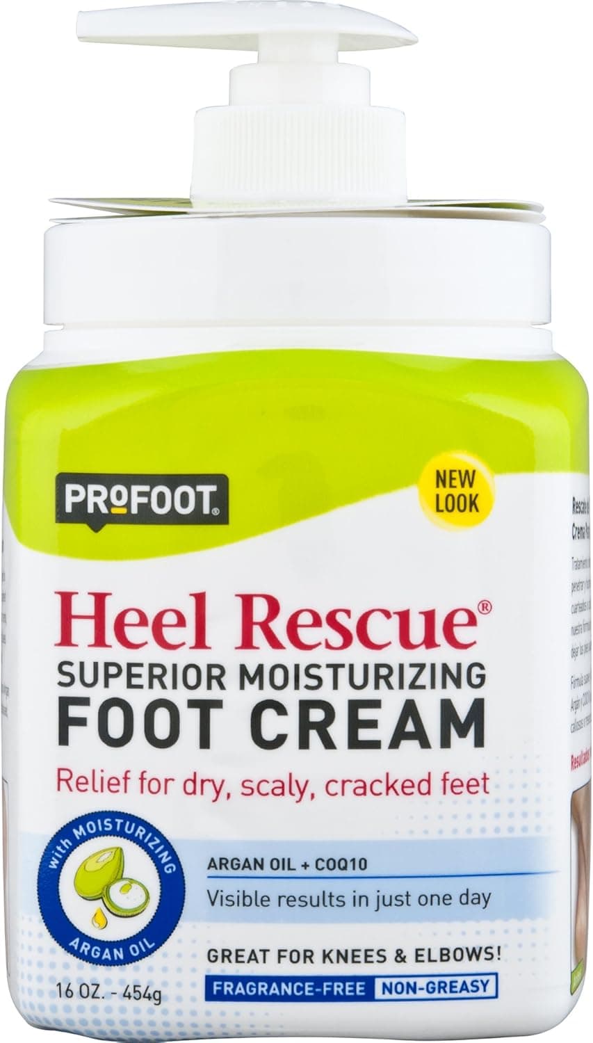 PROFOOT Heel Rescue Foot Cream 16 oz, Non-Greasy Foot Cream Ideal for Cracked Skin Calloused Skin or Chapped Skin on Feet Heels Elbows and Knees, Penetrates Moisturizes and Repairs