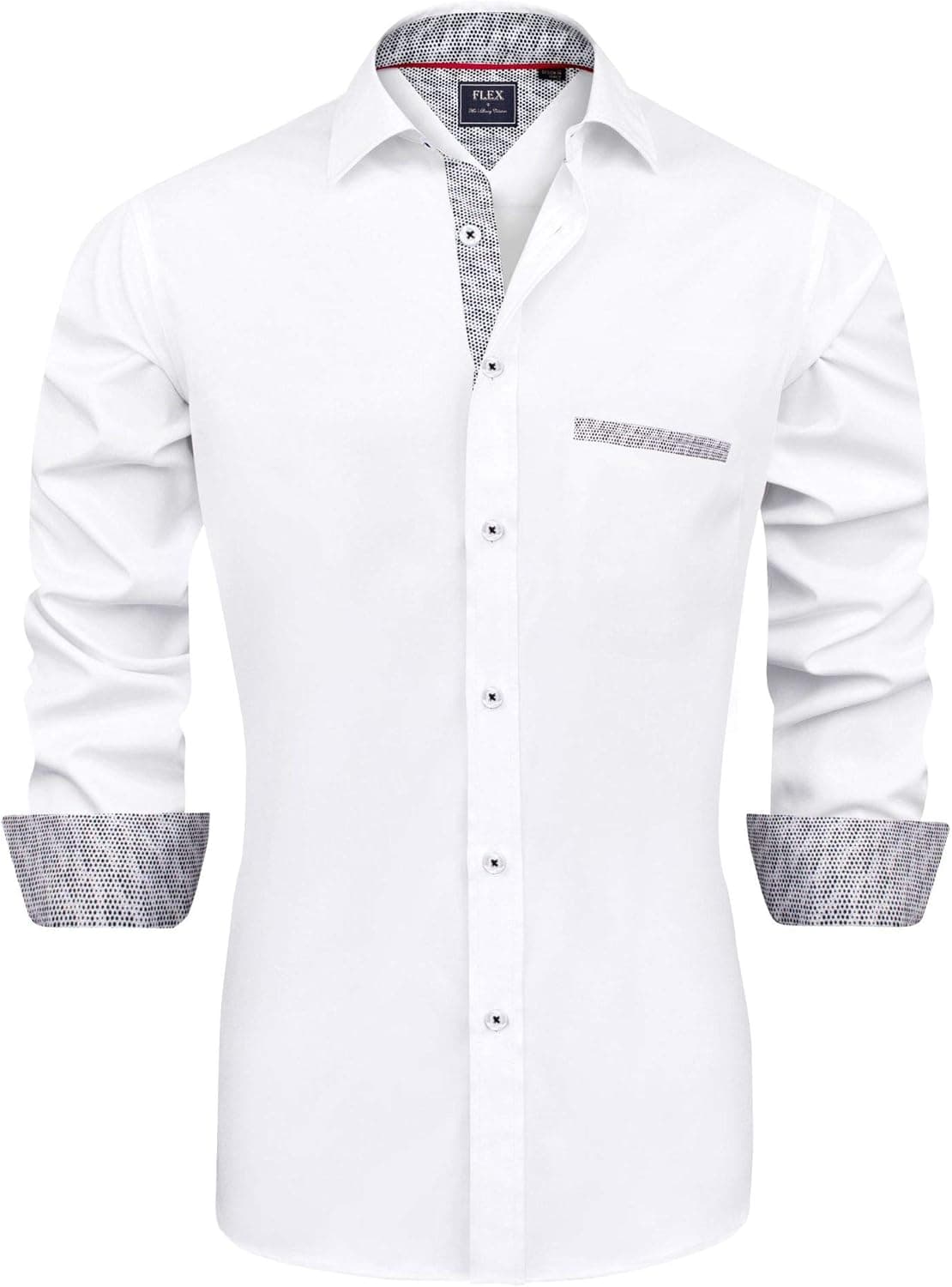 J.Ver Men's Business Dress Shirt Long Sleeve Regular Fit Casual Button Down Shirt for Wedding