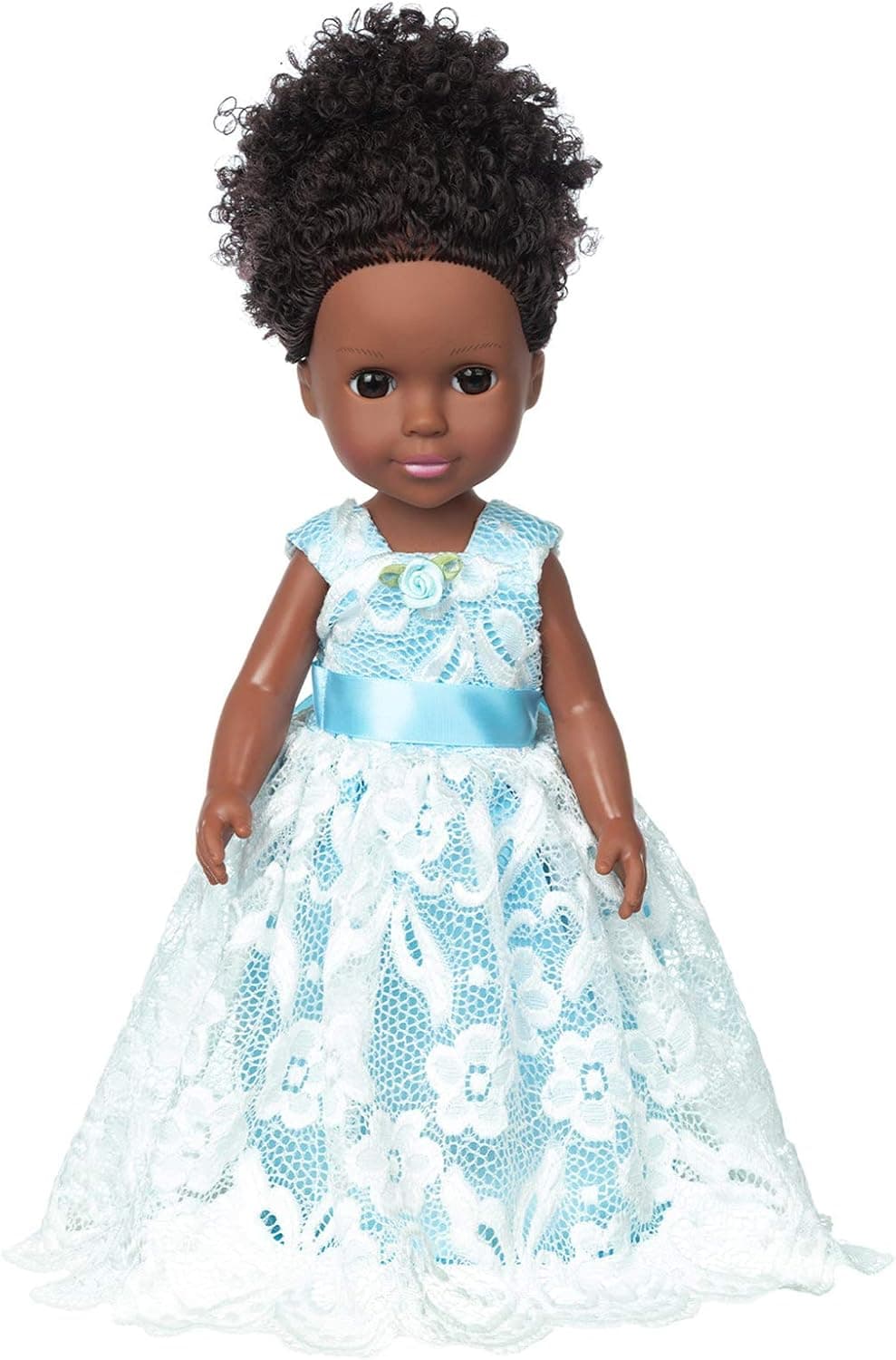 ZITA ELEMENT 14.5 Inch Black Baby Doll with Clothes Outfits African American Realistic Silicone Black Doll with Dress Gown
