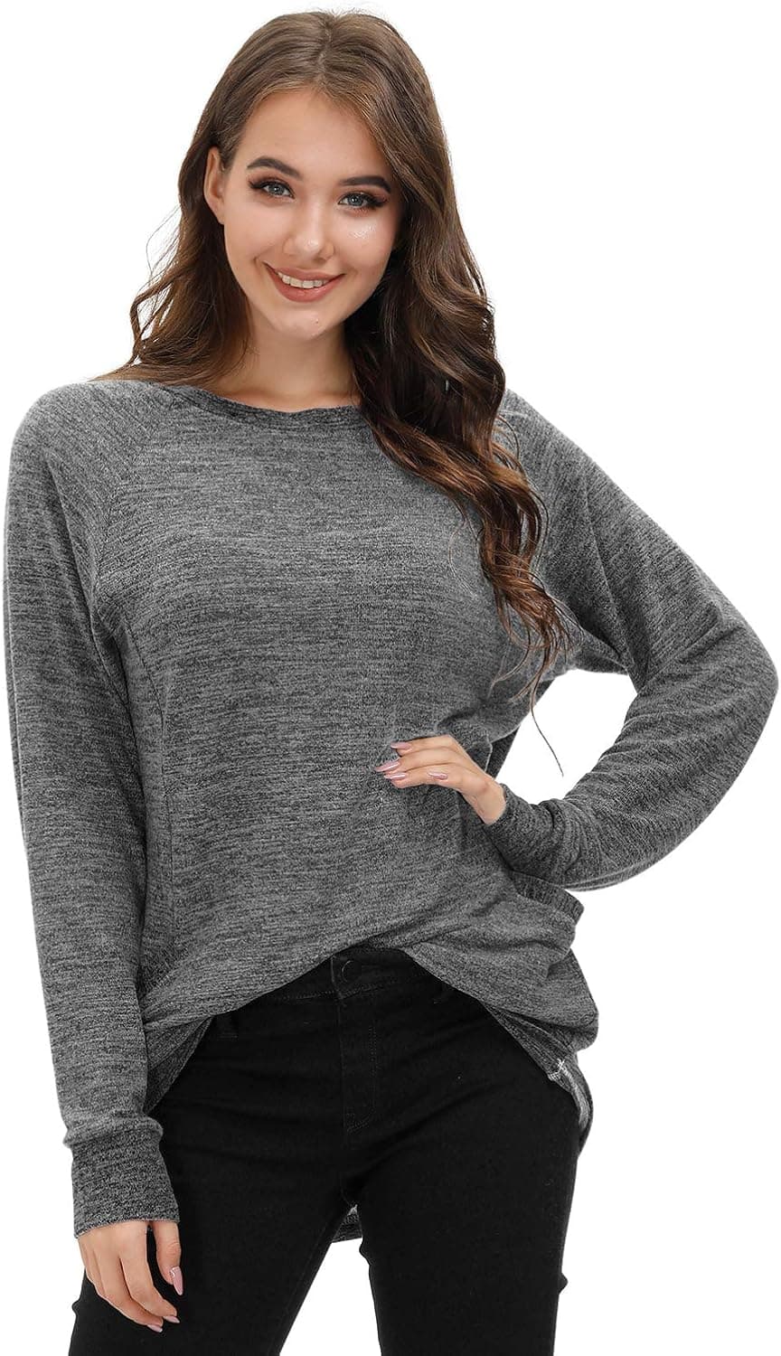 Talanes Womens Pullovers with Pockets, Long Sleeve Sweatshirt Shirts Tops, Casual Long Tunic Blouse