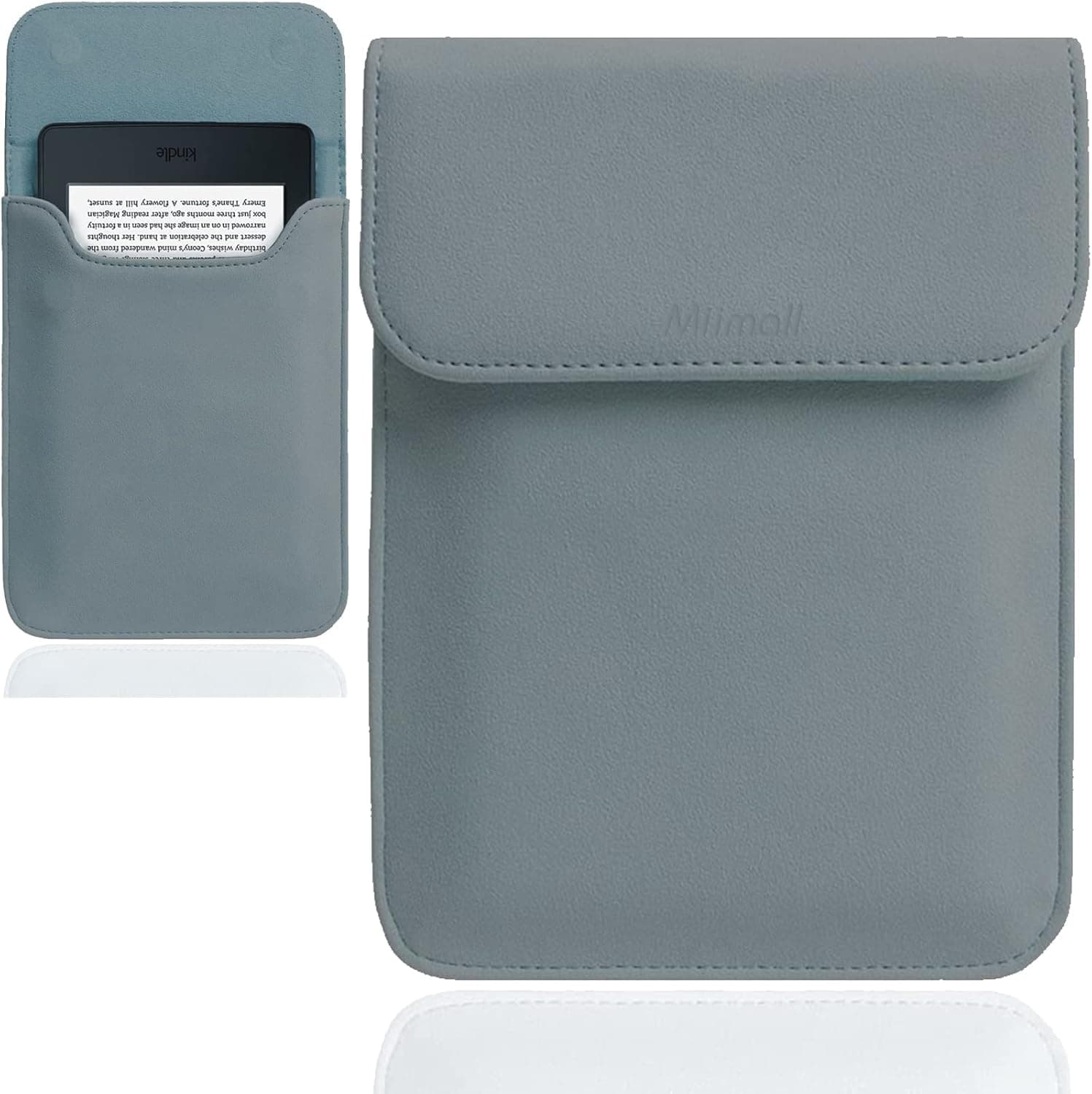 Miimall Compatible with Kindle Paperwhite 11th Generation 2021 Leather Sleeve Protective Leather Pouch Bag Cover Cases for Kindle Paperwhite 11th 2021 and Paperwhite Signature Edition 2021(Blue)