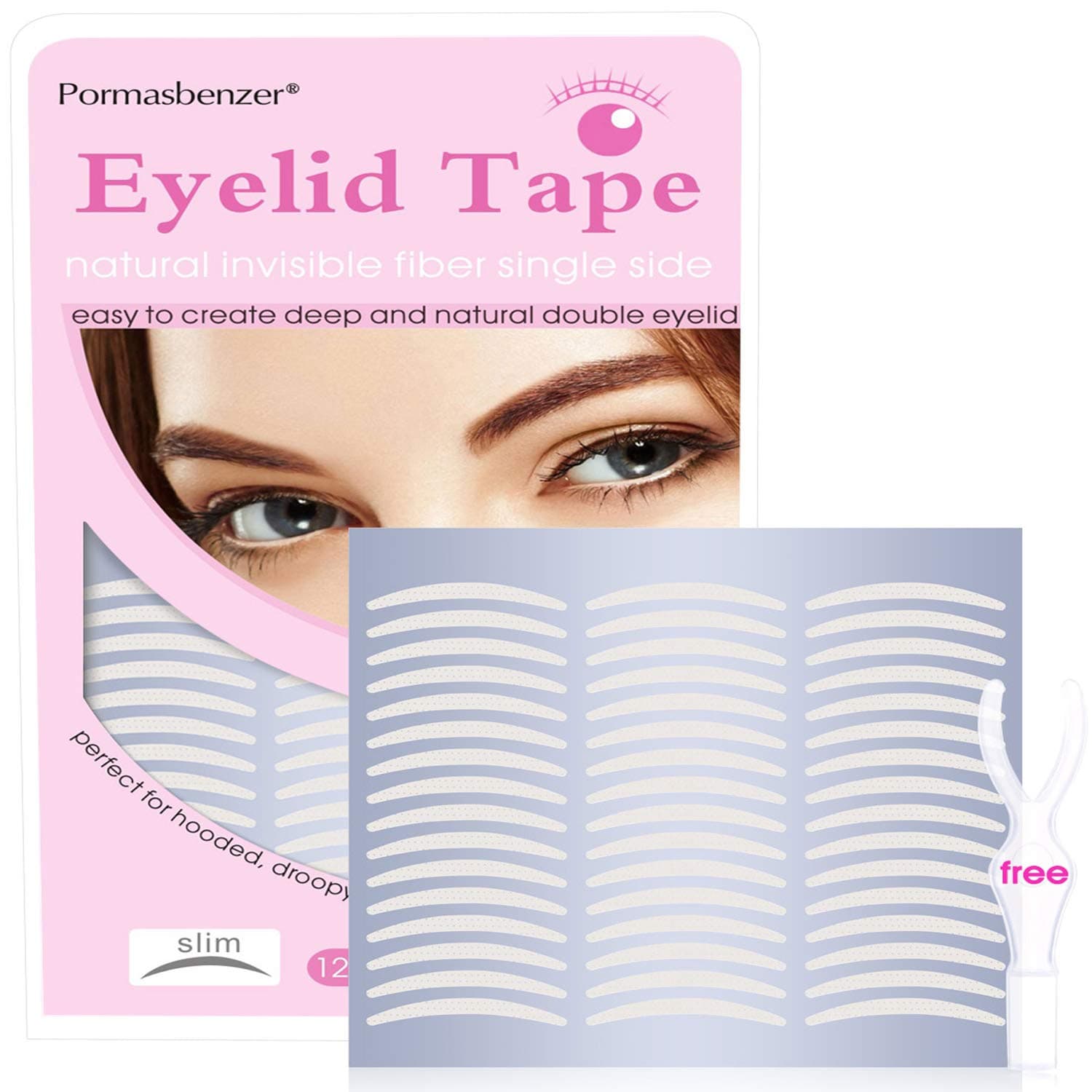 Natural Invisible Fiber Single Side Sticky Eyelid Tape Stickers - Instant Eyelid Lift Without Surgery - Perfect for Saggy, Hooded, Droopy, Uneven, Mono-eyelids