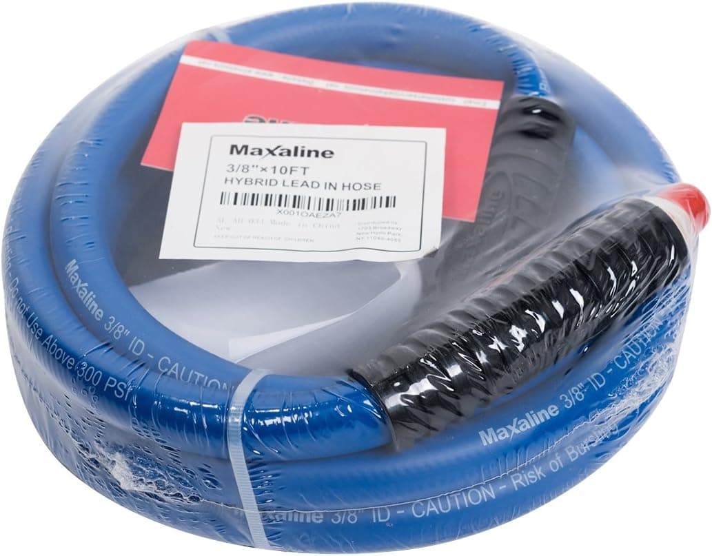 Maxaline 3/8"X10FT 300 PSI Hybrid Lead-In Air Hose with 1/4-Inch MNPT Ends