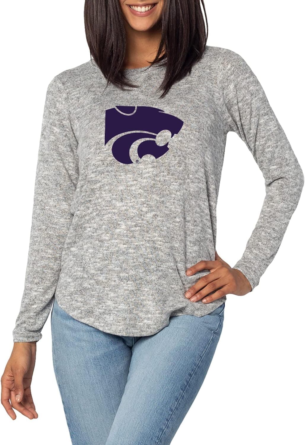 chicka-d Women's Standard Comfort Zone Top, Heather Grey, Medium