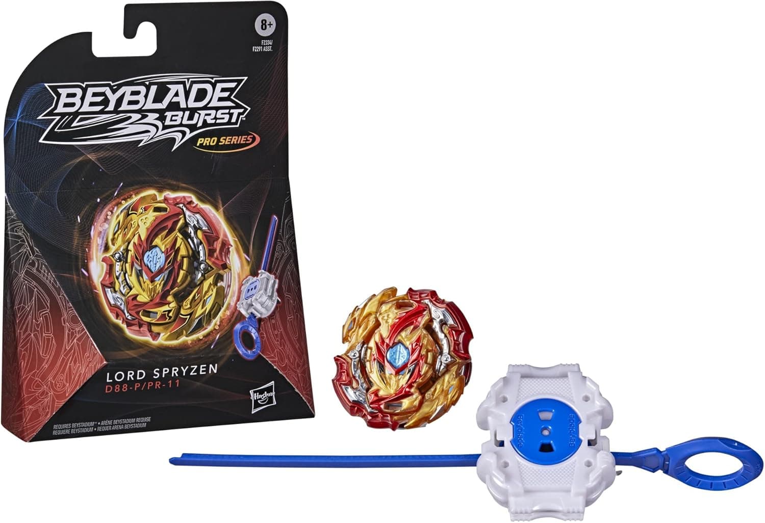 BEYBLADE Burst Pro Series Lord Spryzen Spinning Top Starter Pack - Balance Type Battling Game Top with Launcher Toy