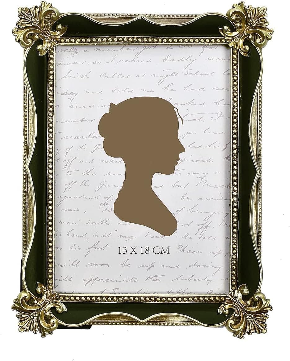 Sunlit Vintage Picture Frame 5x7 Inch, Luxury Antique Photo Frames with Glass Front, Photo Display, Tabletop Wall Hanging, Gift Ideas, Gold and Black