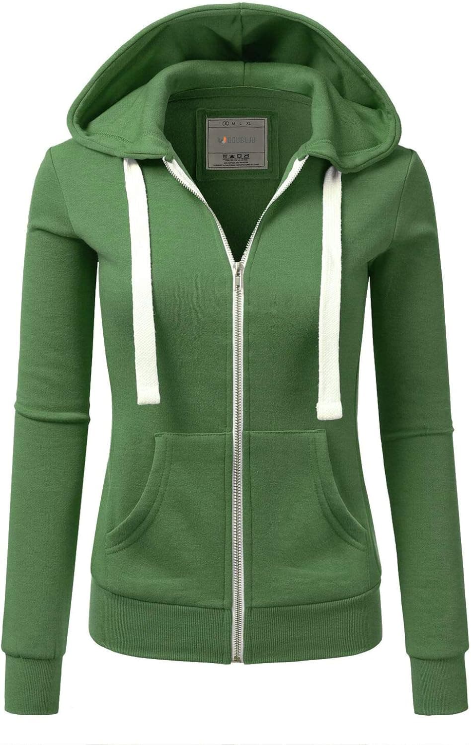 DOUBLJU Lightweight Thin Zip-Up Hoodie Jacket for Women Girls Kids with Plus Size
