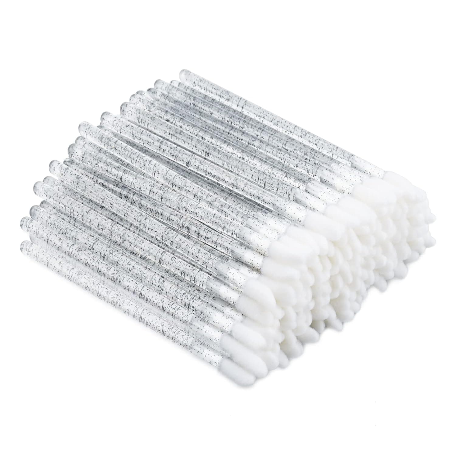 300PCS Glitter Crystal Lip Brush, Disposable Lip Brushes Lip Gloss Applicators Lipstick Gloss Wands Applicator Perfect Makeup Tool Kits (Black)