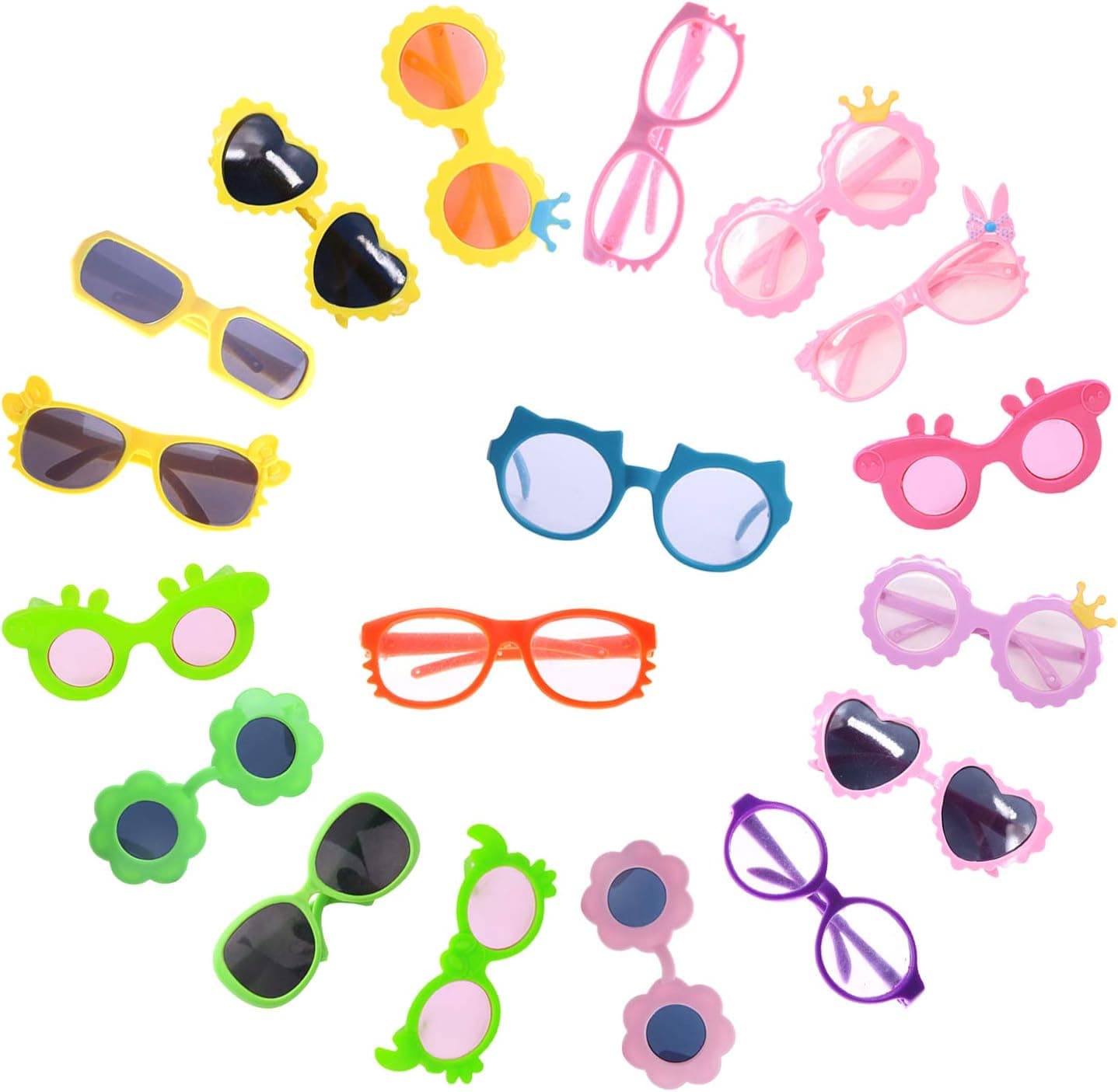 ZWSISU 10 Pairs of Doll Glasses Accessories fit 18 inch Girl Doll&43cm Baby Born Doll Include 10 Diferent Colors Doll Glasses,My Life Dolls