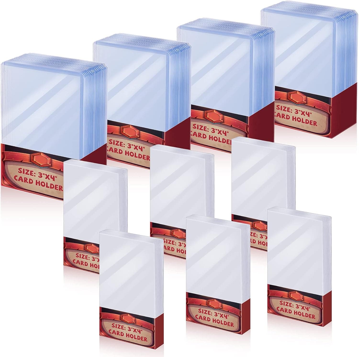 Hard Trading Cards Sleeves PVC Baseball Cards Holder Plastic Card Hard Case Cover Playing Card Sleeves Protector for Baseball Football Basketball Sport Cards, 3 x 4 Inch (800 Pieces)
