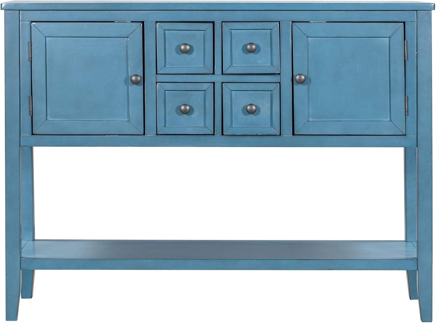 Buffet Table, Cambridge Series Sideboard Table with Bottom Shelf, Console Table Dining Room Server, Entry Table Buffet Cabinet Sofa Table (Navy)