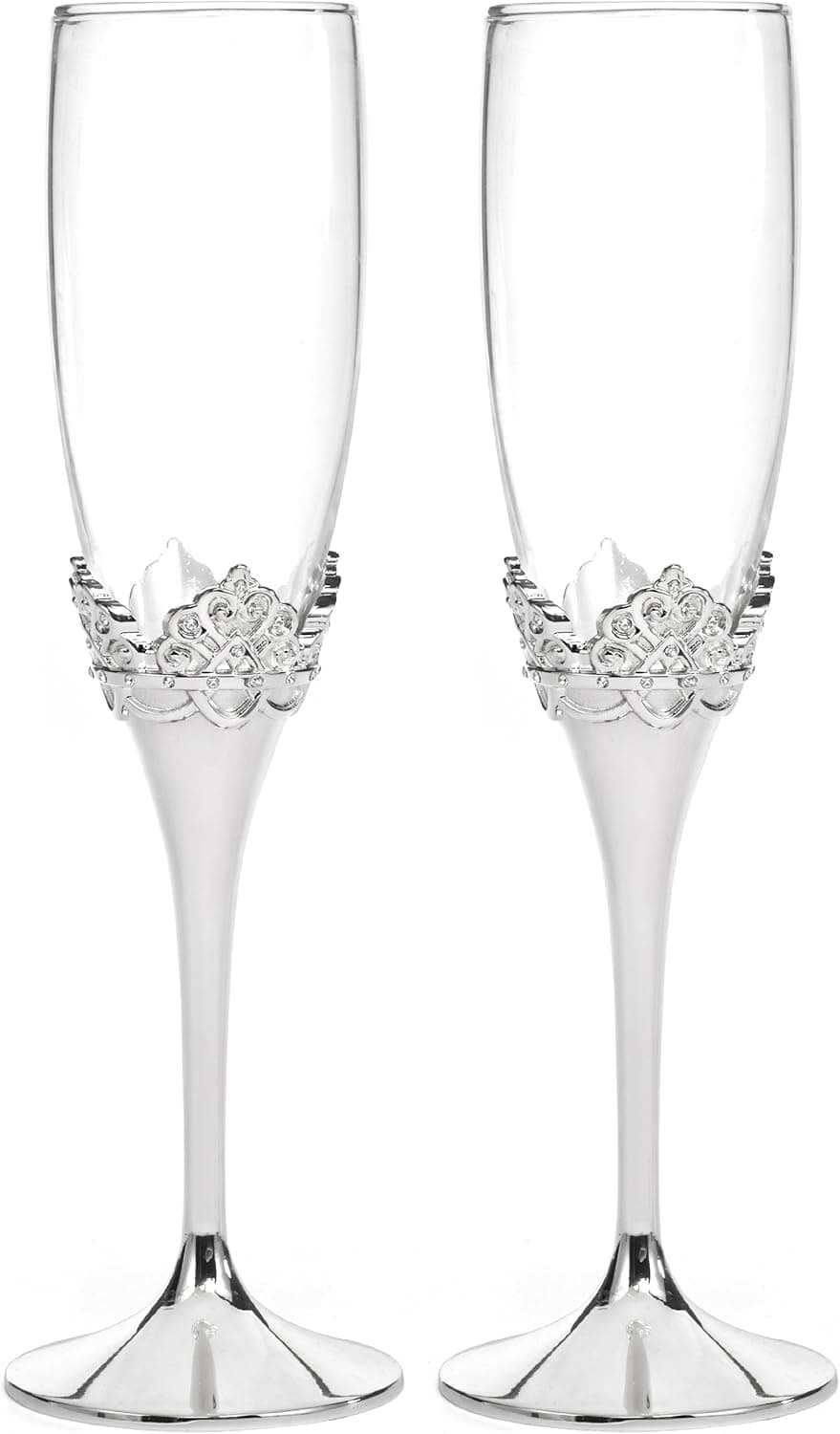 Hortense B. Hewitt Disney Fairy Tale Weddings Happily Ever After Toasting Flutes, 9.5-Inch, Set of 2