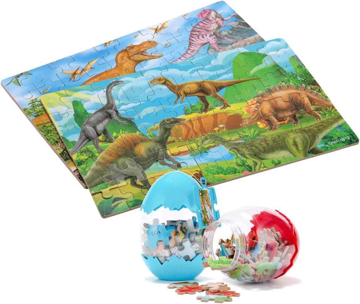 Puzzles Dinosaurs Toys for Kids Ages 3-8,60 Pieces Wooden Puzzle Dino Toy Boys Girls Gift(Ship 1 Puzzle Color by Random)