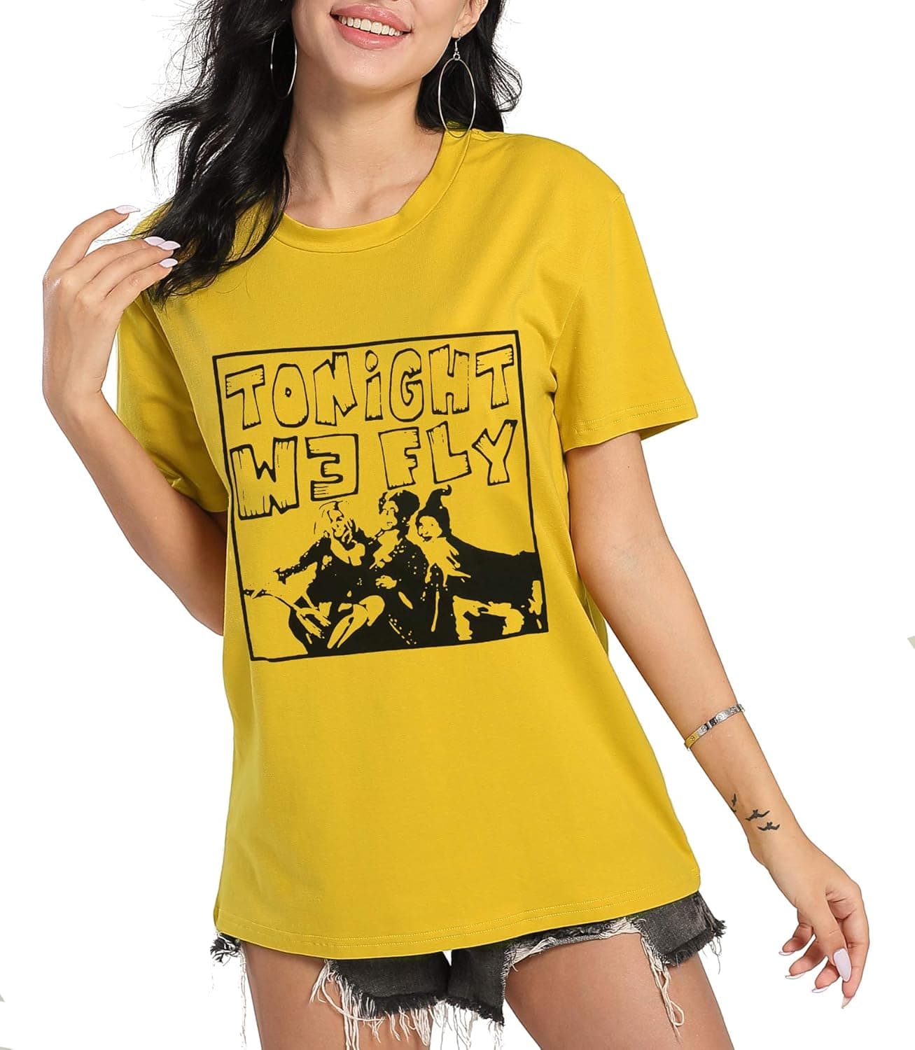 Tonight We Fly T Shirt Women Funny Halloween Hocus Pocus Tee Short Sleeve Casual Tops
