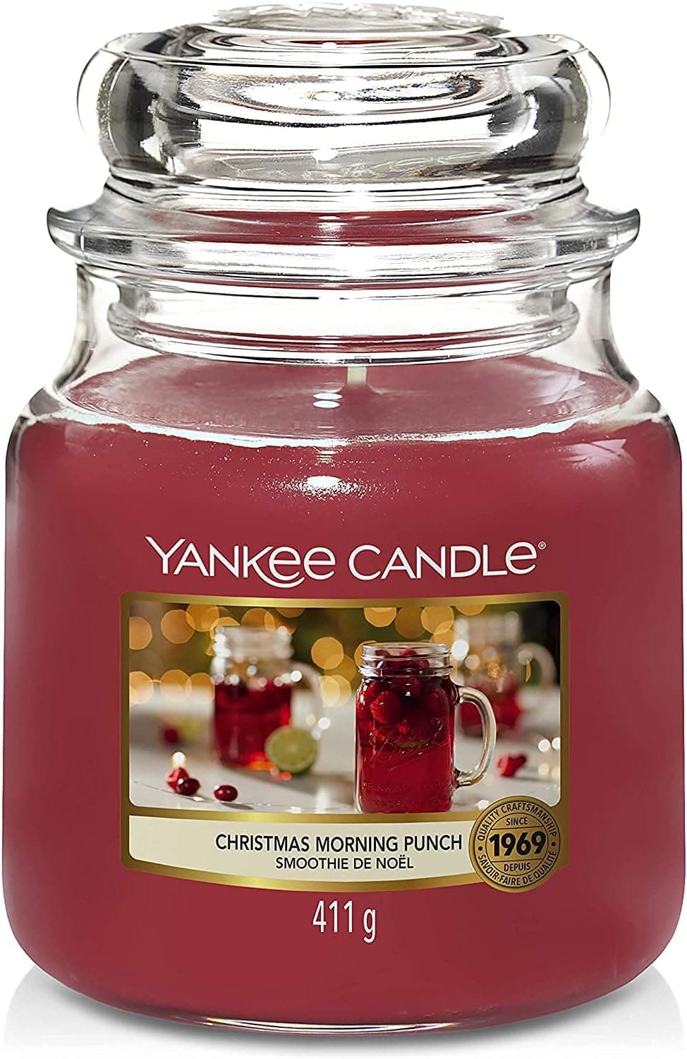Yankee Candle Christmas Morning Punch — Magical Christmas Morning Collection — Iconic Original Glass Jar Candle — Medium - 14.5oz - 75 Hours Burn Time