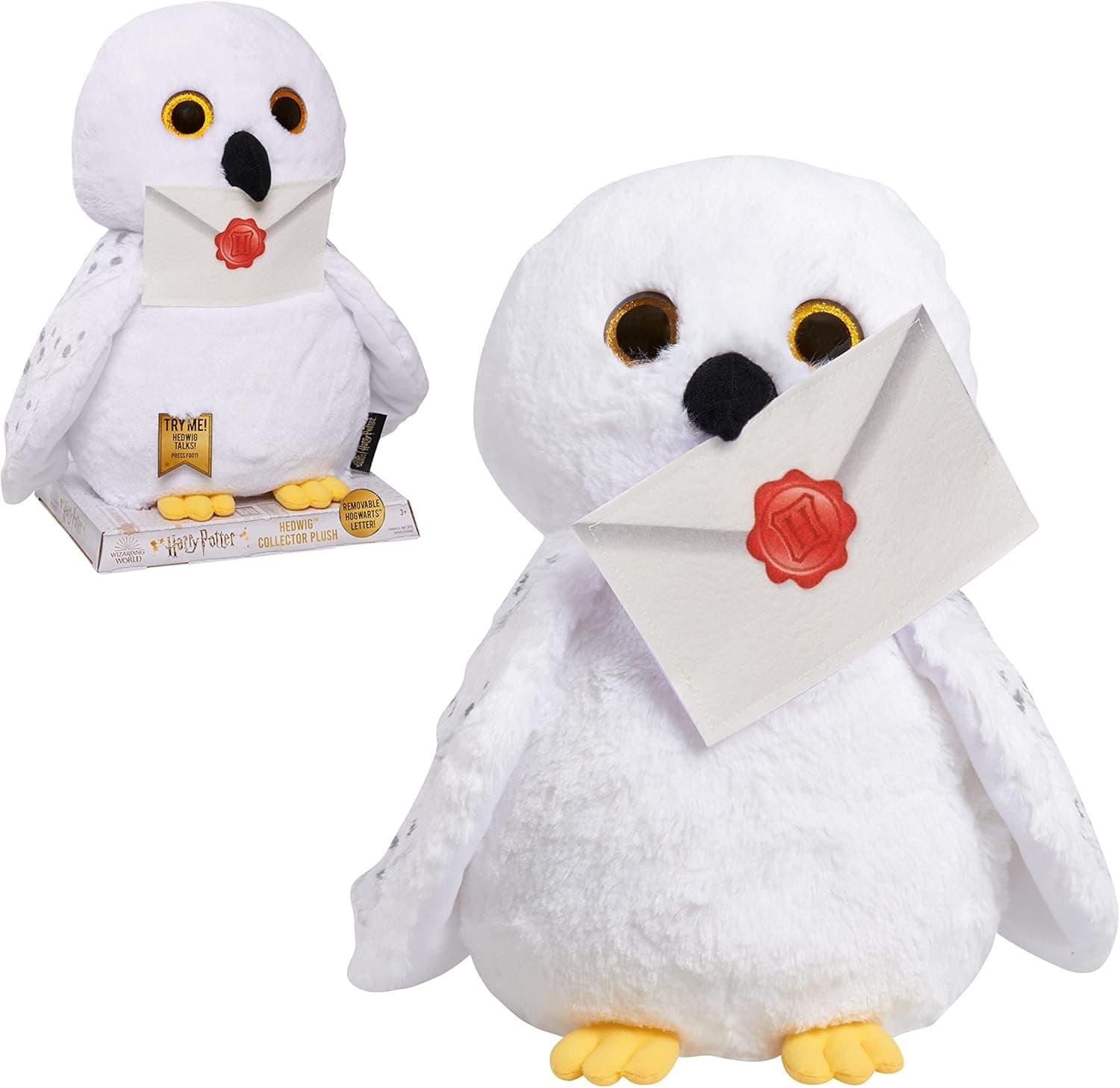 Just Play Harry Potter Collector Hedwig Plush Stuffed Owl Toy for Kids, White, Snowy Owl