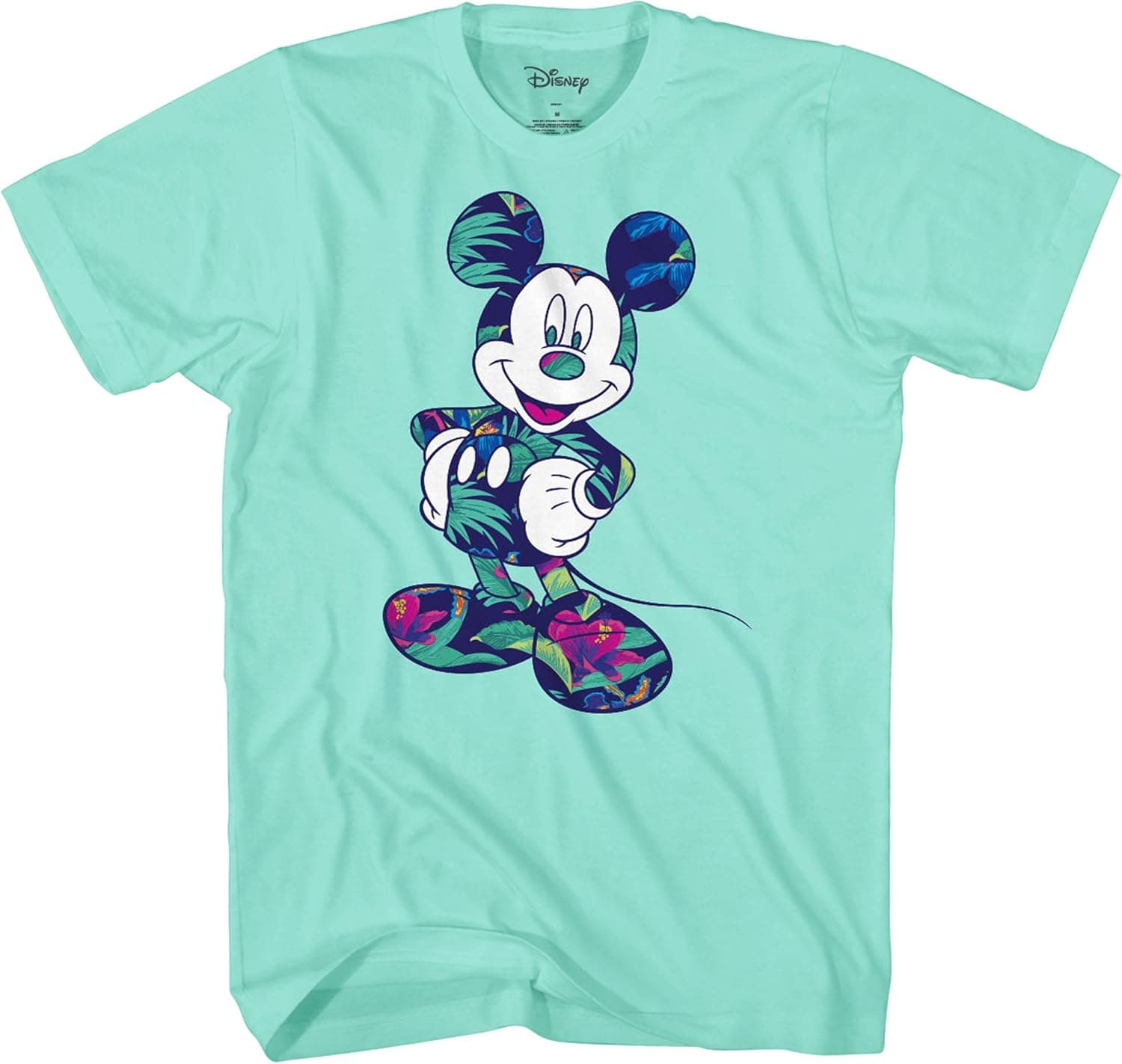 Disney Mickey Mouse Tropical Mint Green Disneyland World Tee Funny Humor Youth Graphic T-Shirt Apparel (Mint, X-Large (20/22))