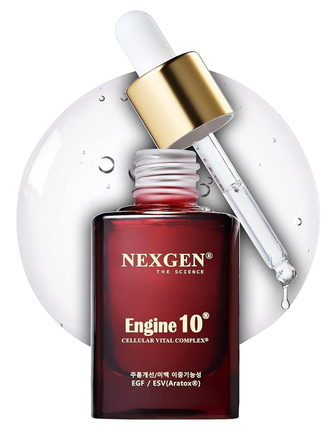 Highly Concentrated Real EGF 10 ppm Serum with Hybrid Protein 50 Peptides - Mature Sagging Dehydrated Dry Blemish Dull Skin Neck & Face Firming Anti Aging Wrinkle Korean Skincare