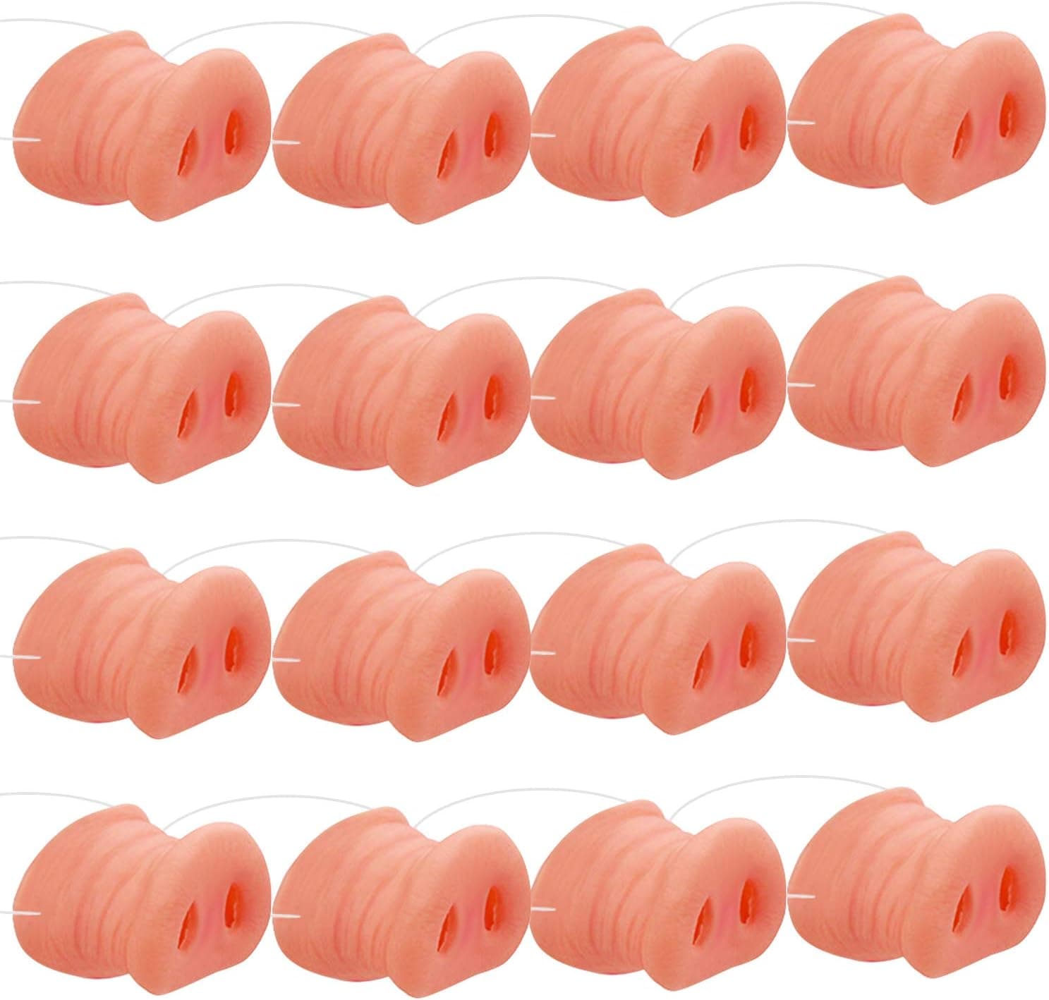 Cotiny 12 Pack Halloween Pig Nose Pig Snout Costume Cosplay Pig Nose with Elastic Band for Halloween Party Supplies