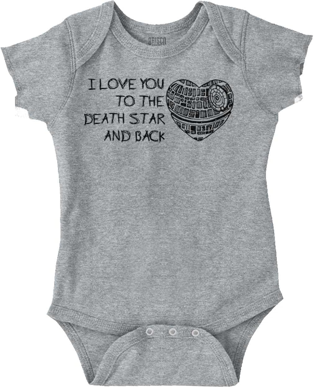 Brisco Brands Love You Death Star and Back Galaxy Baby Bodysuit Jumper Girls