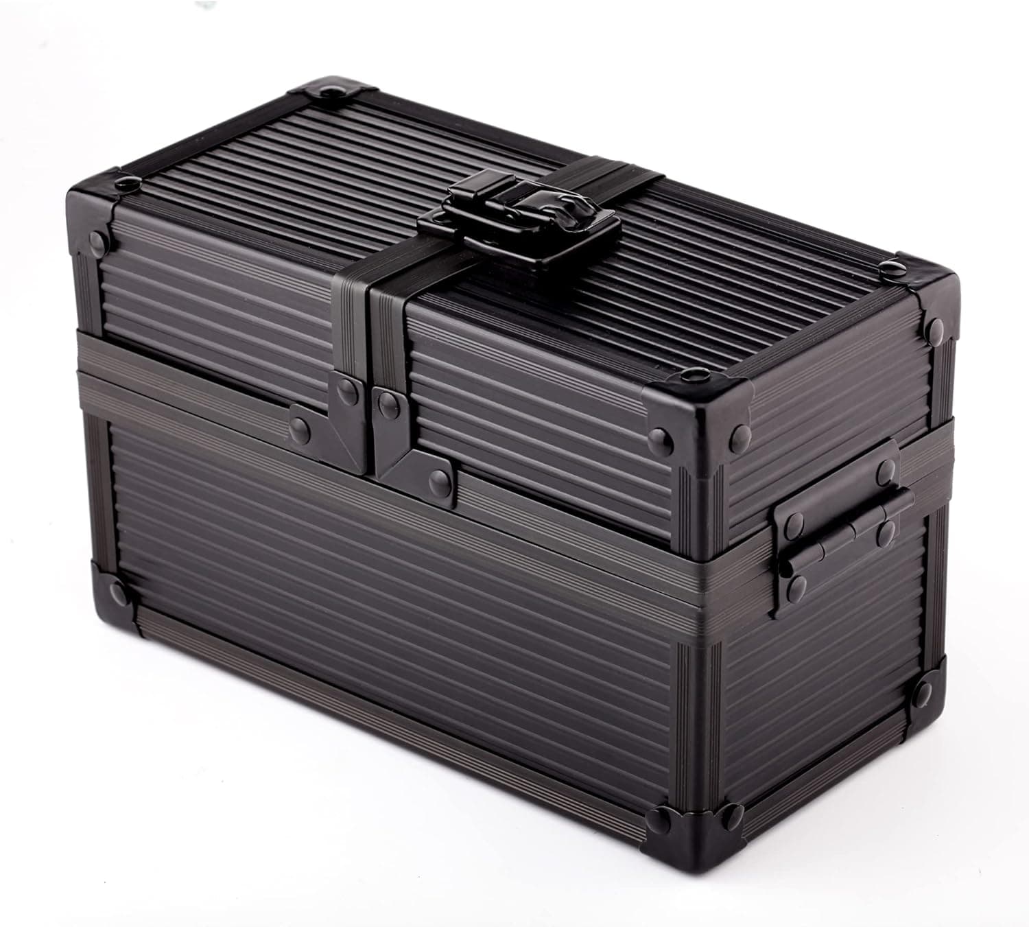 Black Double Metal Deck Box Dice Box for Deck Protector storage Trading Cards TCG Ultra Pro Sleeve MTG Magic the Gathering FaB YGO Yugioh EDH Commander Flesh and Blood TCG