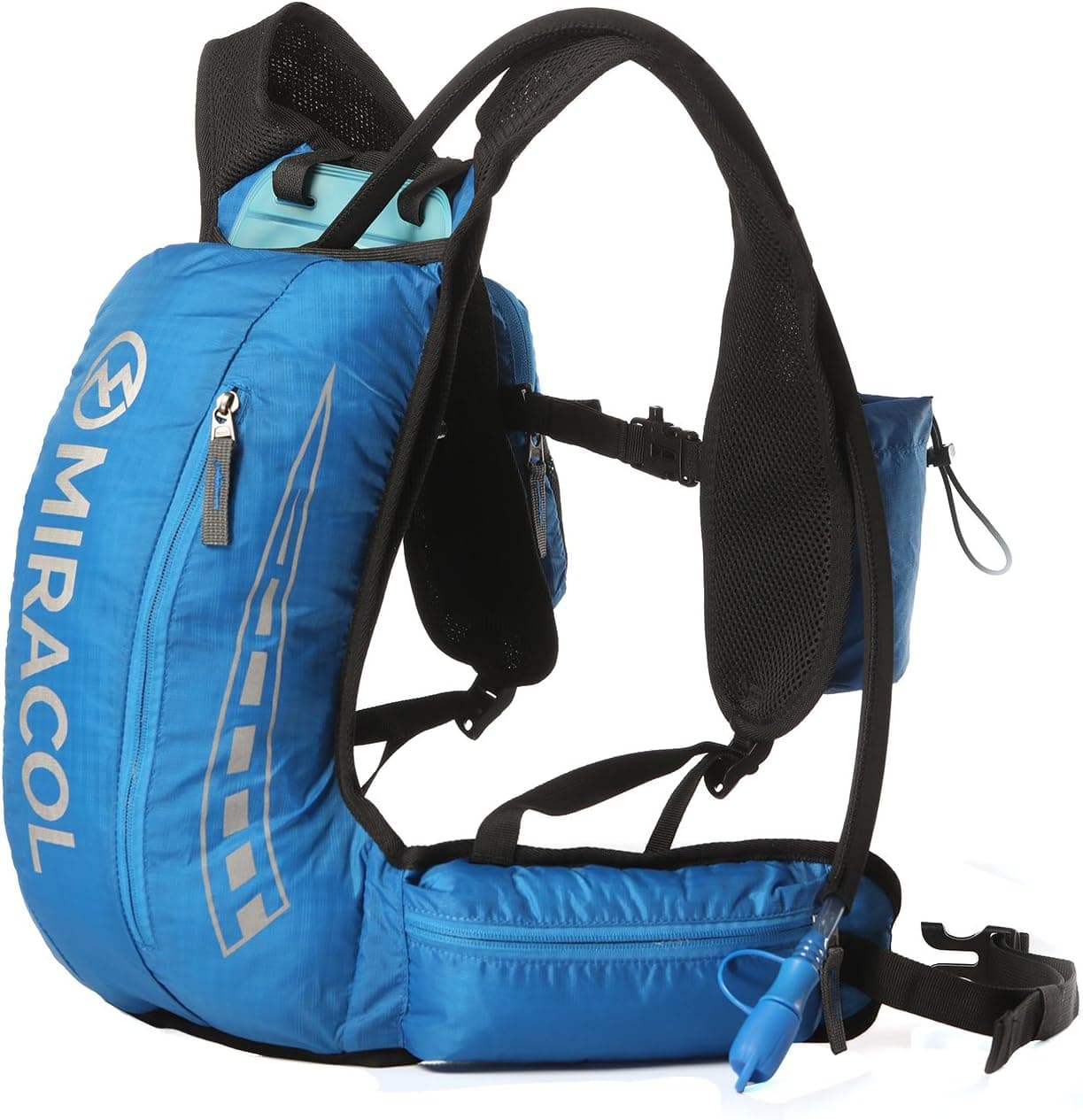 MIRACOL Hydration Vest Backpack with 2L BPA Free Bladder Keeps Liquid Cool Up to 4 Hours Lightweight Pack for Running Hiking Camping Cycling (Lake Blue)