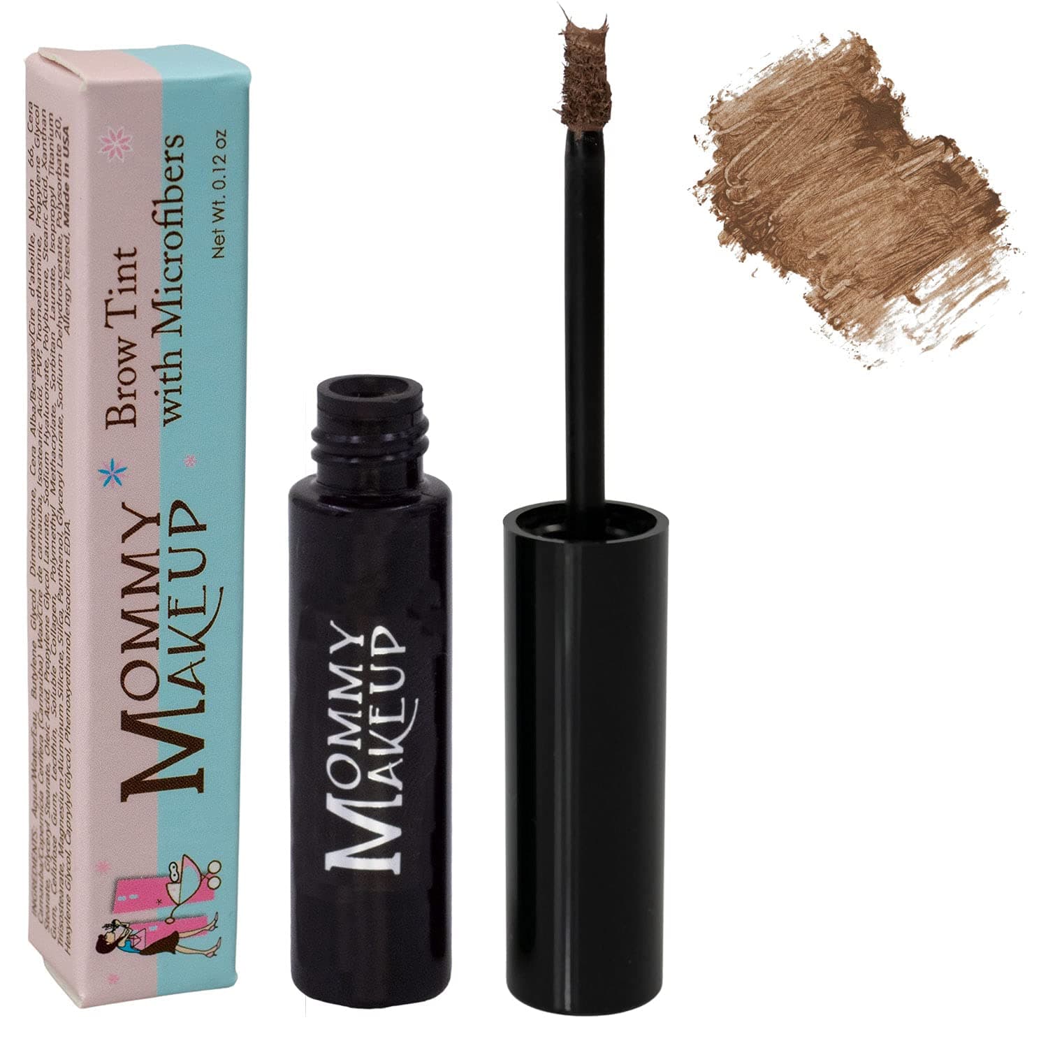 Mommy Makeup Brow Tint with Microfibers. Eyebrow Makeup - Long Lasting Eyebrow Gel. Clump-Free, Paraben-free, Talc-free, Made in USA. PETA Certified No Animal Testing - Blonde