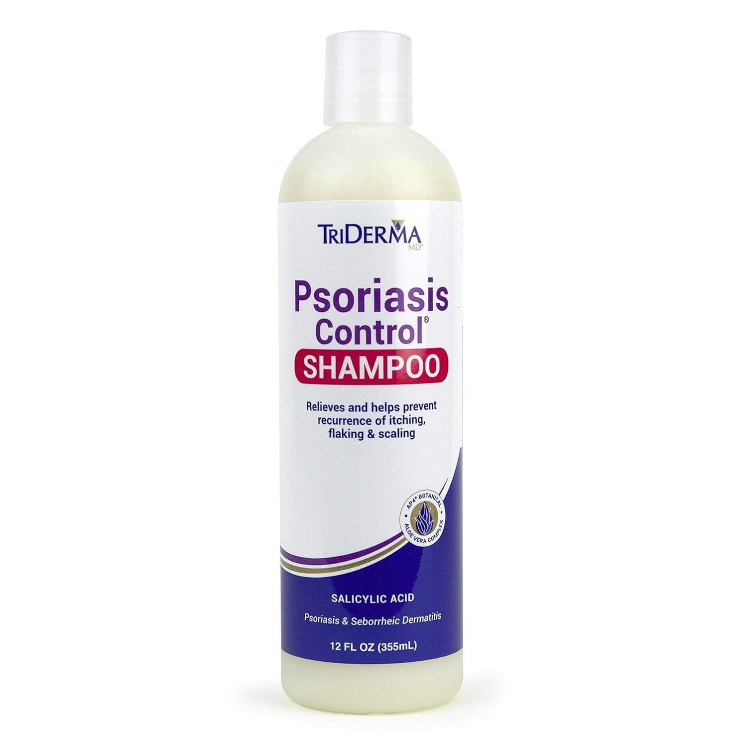 TriDerma Psoriasis Control Shampoo with Salicylic Acid Relieves Dry, Itchy Scalp, Flaking and Scaling from Scalp Psoriasis, Seborrheic Dermatitis, Dandruff, Fresh Scent Hair Care 12 oz