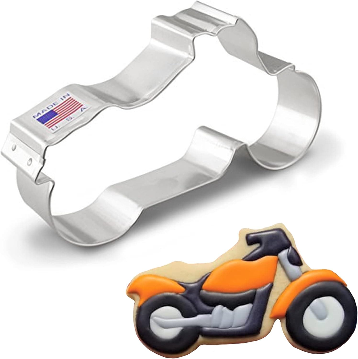 Motorcycle Cookie Cutter 5" Made in USA by Ann Clark