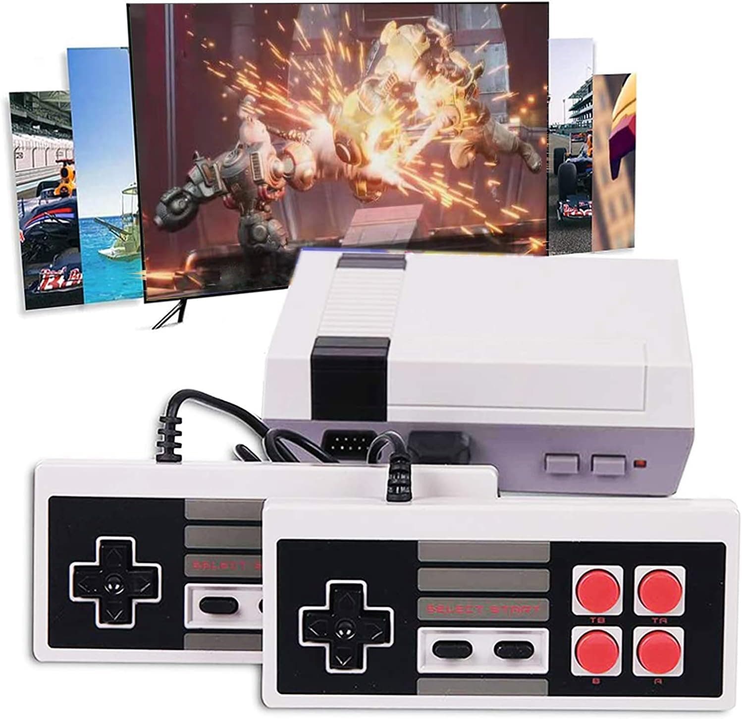 Retro Handheld Game Console- Classic TV Video Game Console Built-in 600 HD Game in TF Card, 1080P HDMI Output and Equipped with 2 NES Classic Controllers