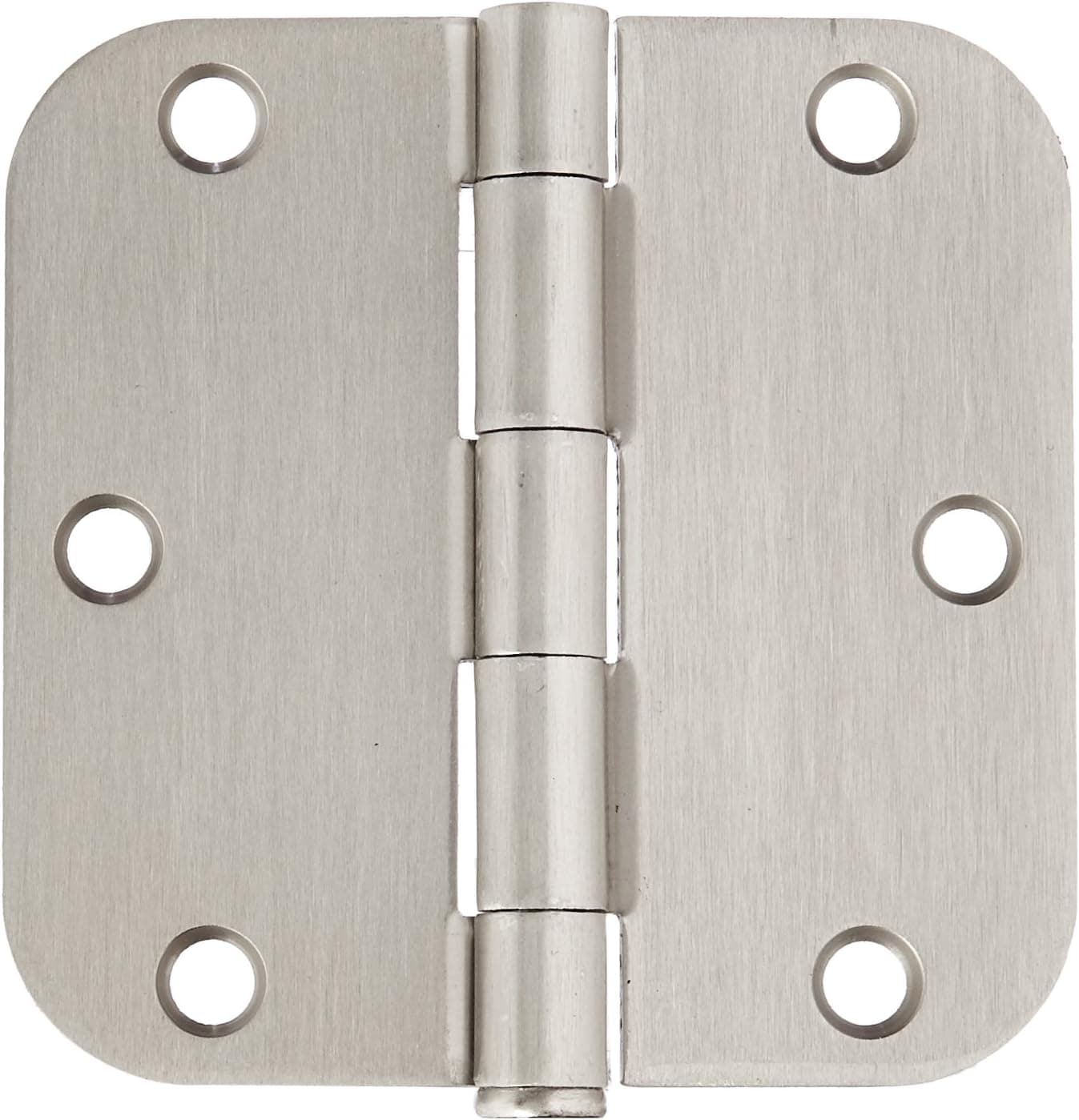 eBuilderDirect Hinge3nc-5-8 18 PC Satin Nickel 3.5" X 3.5"in 5/8 Radius Round Corner Interior Door Hinges Brushed Nickel