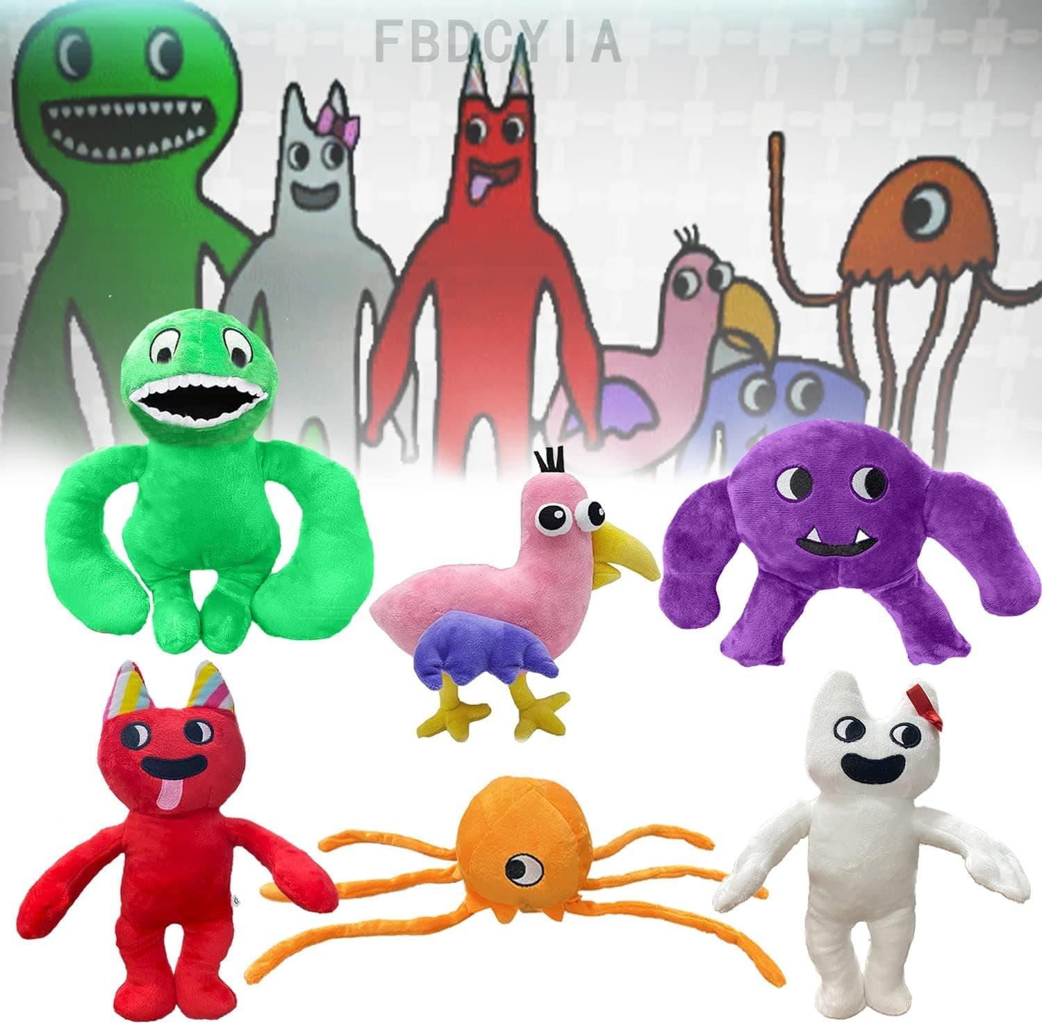 FBDCYIA Garten of Banban Plush Toy, 10'' Garten of Ban ban Plushies Toys for Fans and Friends Stuffed Animal Plush Doll, Birthday Party Gift for Best Friends and Kids,Souvenir (6pcs Color Mixing)