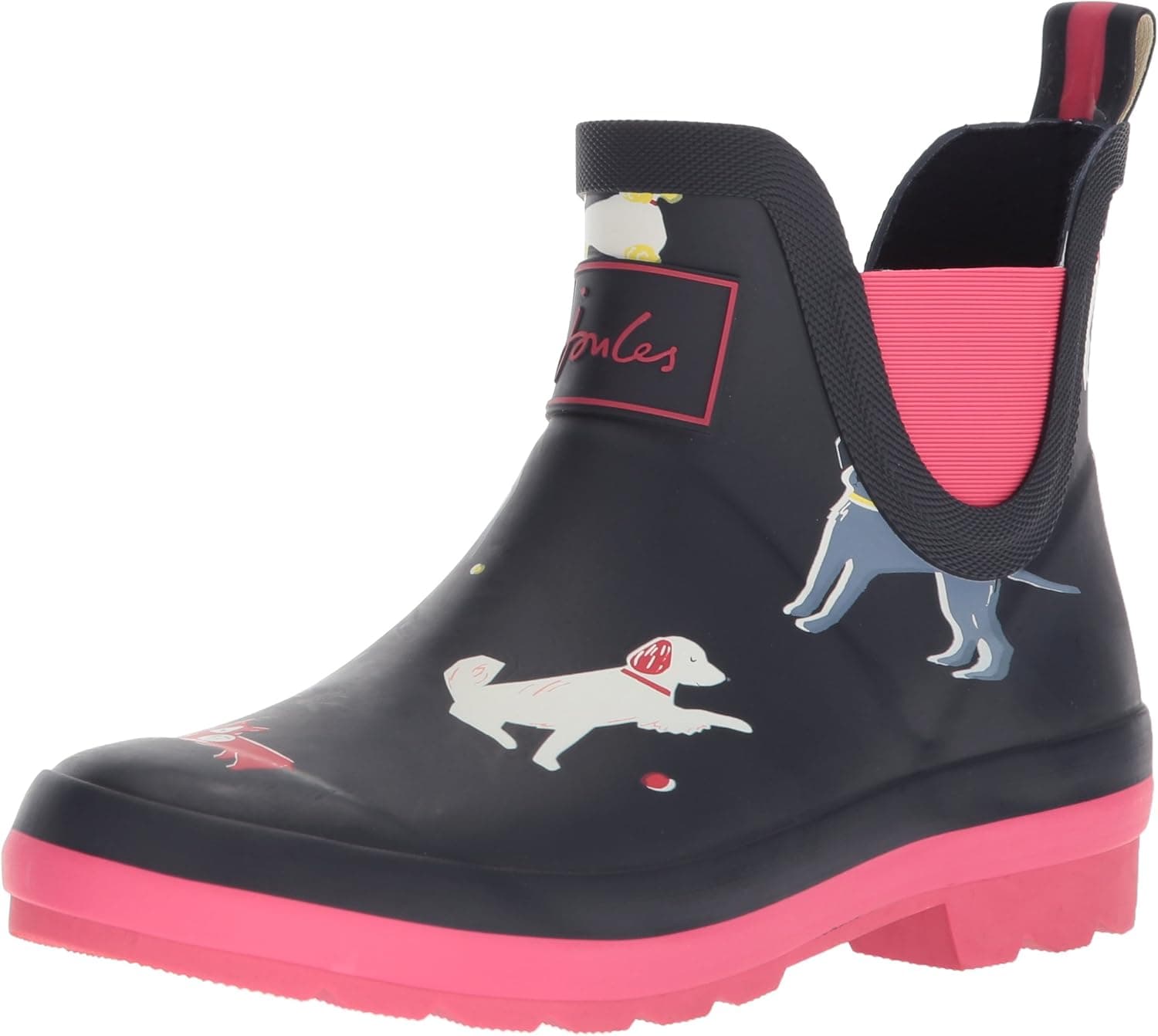 Joules Baby-Girl's JNRWELLIBOB Rain Boot, Navy Sunday Best Dog, 2 Medium US Infant