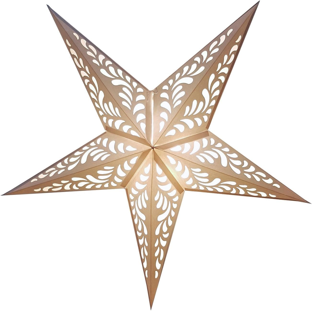Happy Sales HSSL-FRANWH Rain Paper Star Lantern White,