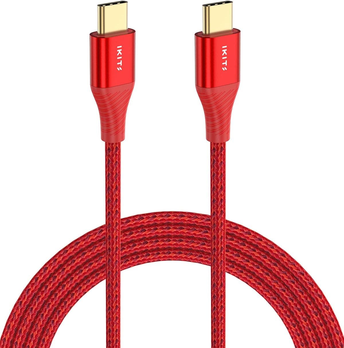 USB C to C Cable 6.5ft, IKITS USB C Cable 3A Fast Charge(QC3.0) High-Speed Data Transfer USB C Cord Premium Braided USB Type C Charger for Samsung S20/S10+/S9, MacBook Pro,iPad Pro, Pixel, LG, Moto