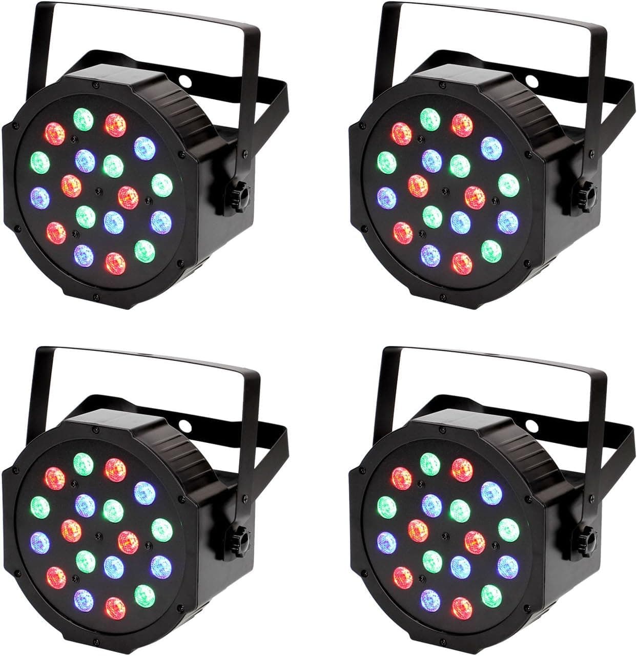 GBGS Super 18 LED RGB DMX512 LED Par Can Stage Lights LED Par Light DMX PAR64 LED Can Par 64 can (4 Pack)