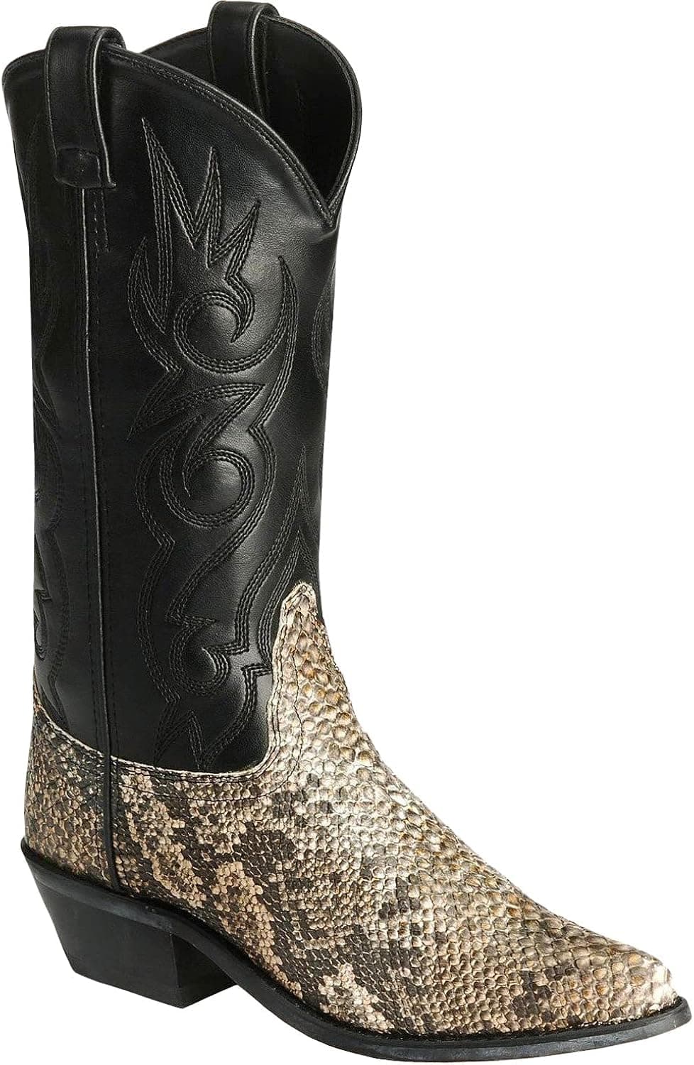 Old West Men's Snake Printed Western Boot Round Toe Natural 11.5 D(M) US