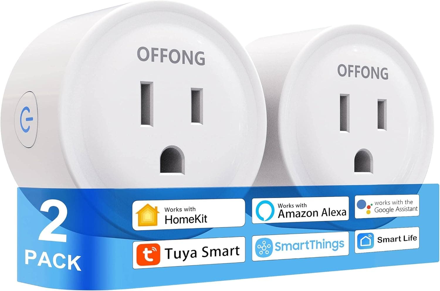 Homekit Smart Plug,2 Pack WiFi Mini Outlet Work with Siri Alexa Google Home Tuya Smart SmartThings,Timer Remote Control MFi