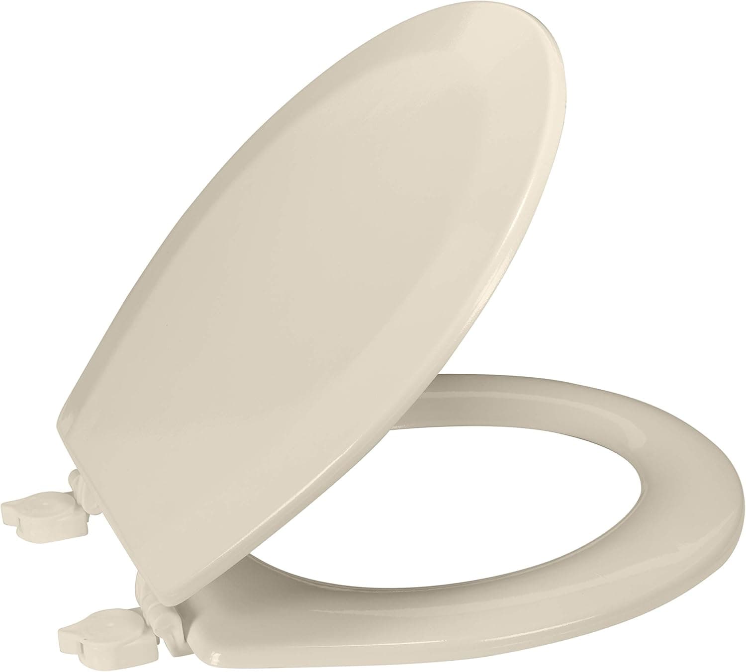 Bath Bliss Wooden Standard Fit 16.5" Round, with adjustable Non-Slip Hinges and Chipping Resistant Coating for Bathroom Toilet Seat Lid