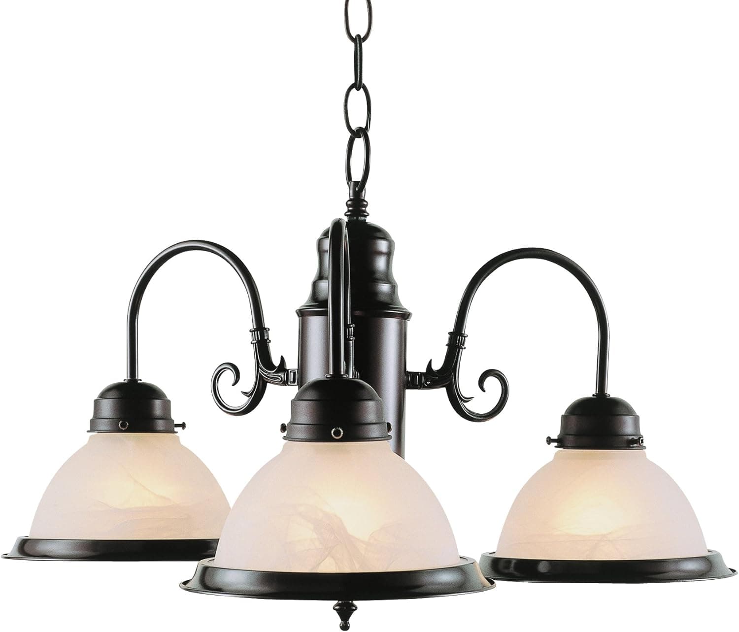 Bel Air Lighting Trans Globe Imports 1098 ROB Traditional Three Light Chandelier from Baldwin Collection Dark Finish, 19.00 inches, Rubbed Oil Bronze