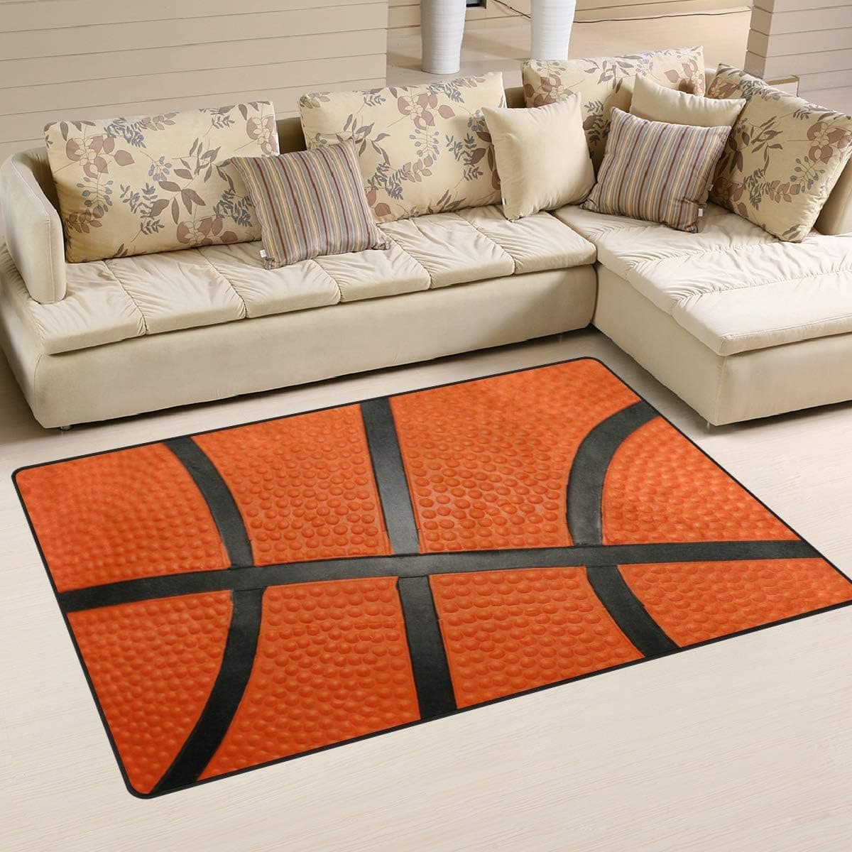 ALAZA Sport Ball Basketball Area Rug Rugs Non-Slip Floor Mat Doormats Living Dining Room Bedroom Dorm 31 x 20 inches Home Decor
