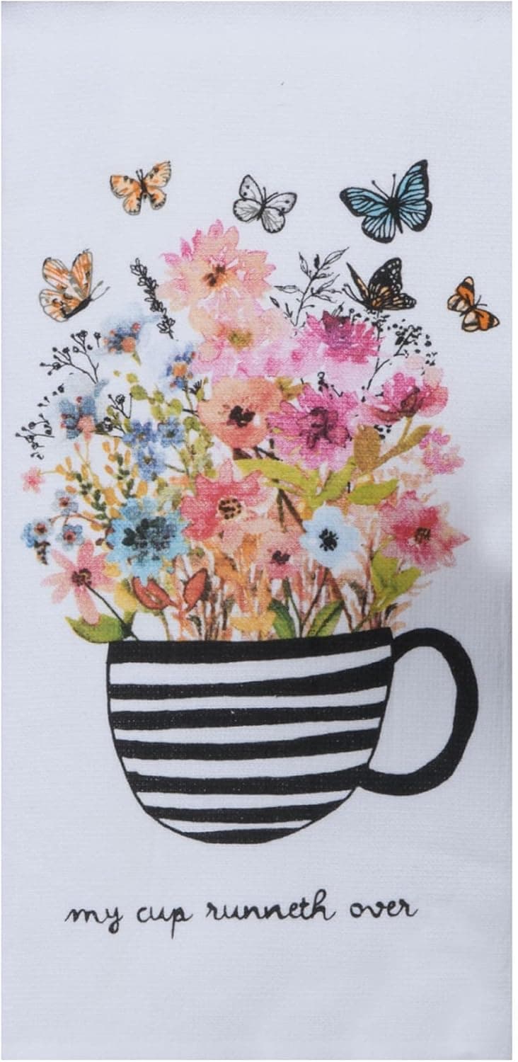 Wrapped in Grace My Cup Runneth Over Dual Purpose Kitchen Terry Towel